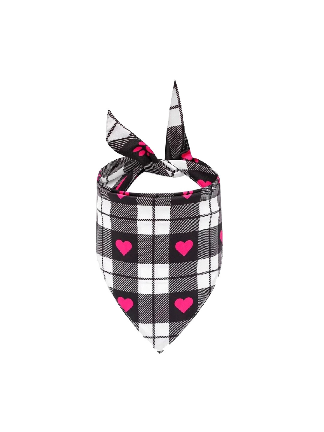 PAWCHIE Black & Pink Printing Reversible Triangle Cotton Pet Bandana Scarf