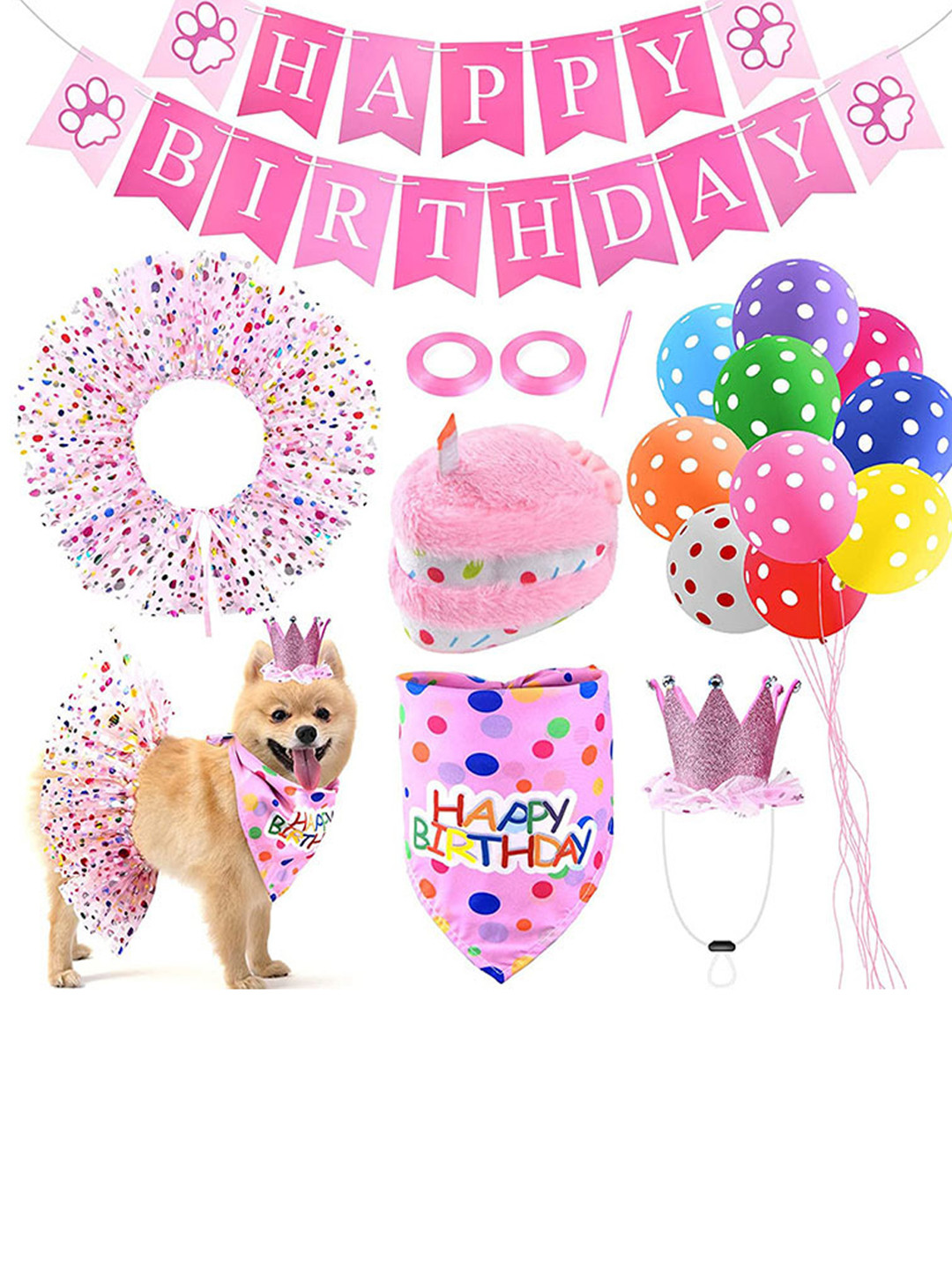 PAWCHIE Pink Pet Party Decor