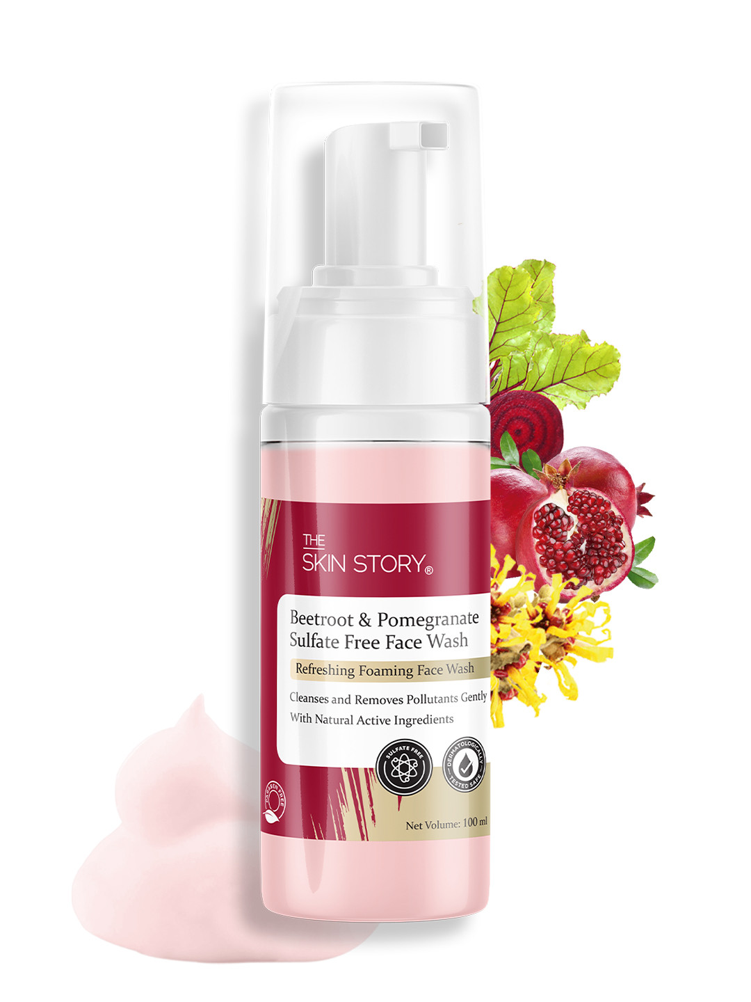 THE SKIN STORY Beetroot & Pomegranate Sulphate Free Foaming Face Wash 100 ml