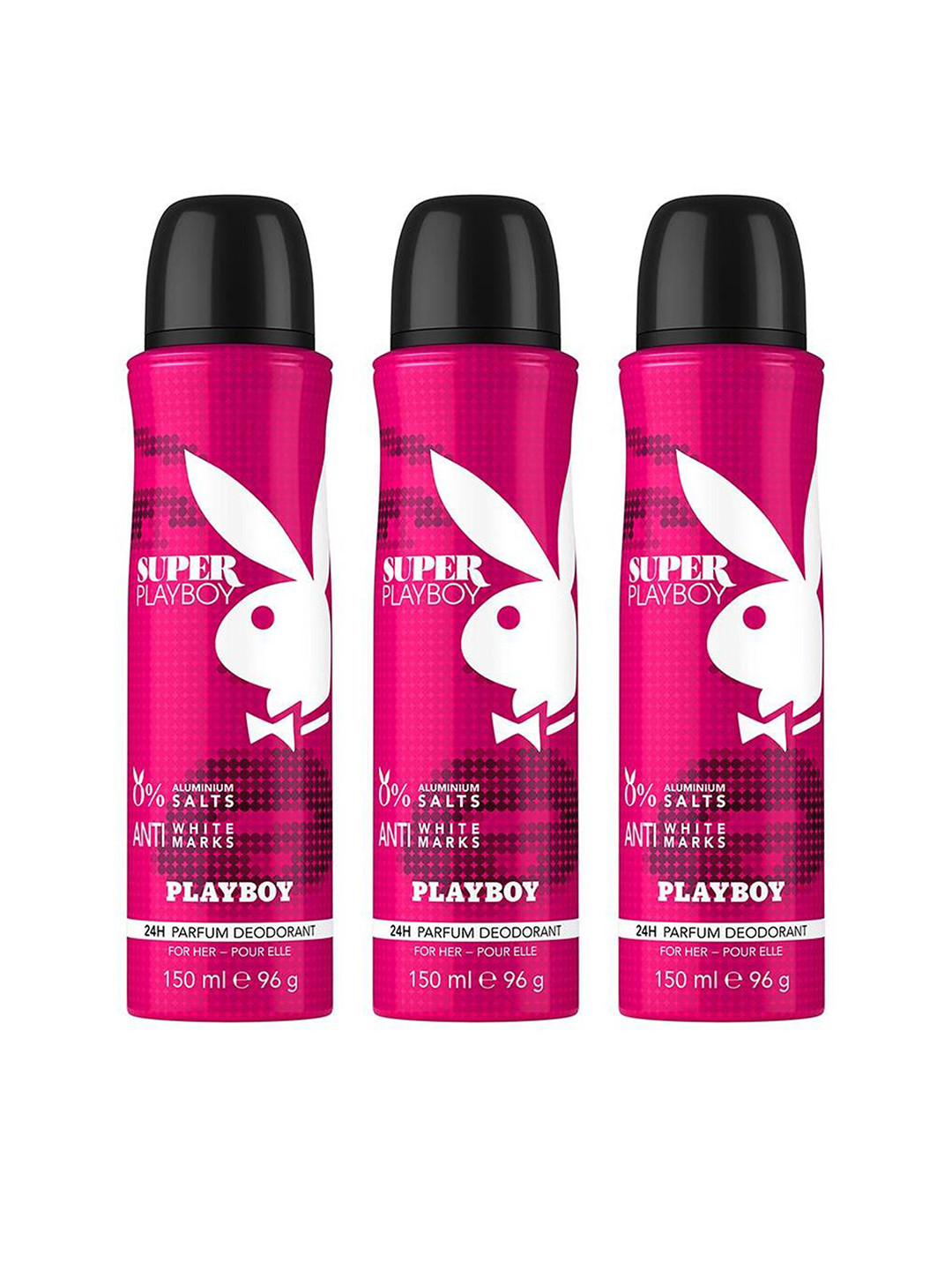 Playboy Women Set of 3 Super Deodorant Spray 150 ml each