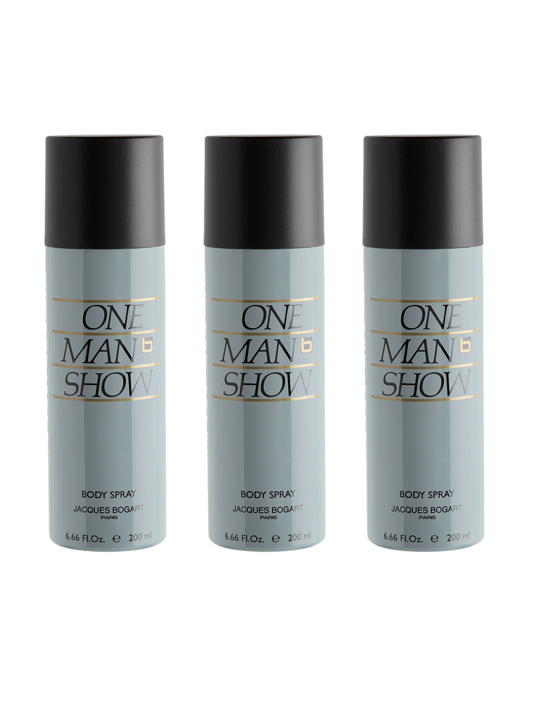JACQUES BOGART Men Set of 3 One Man Show Deodorant Body Spray - 200 ml Each