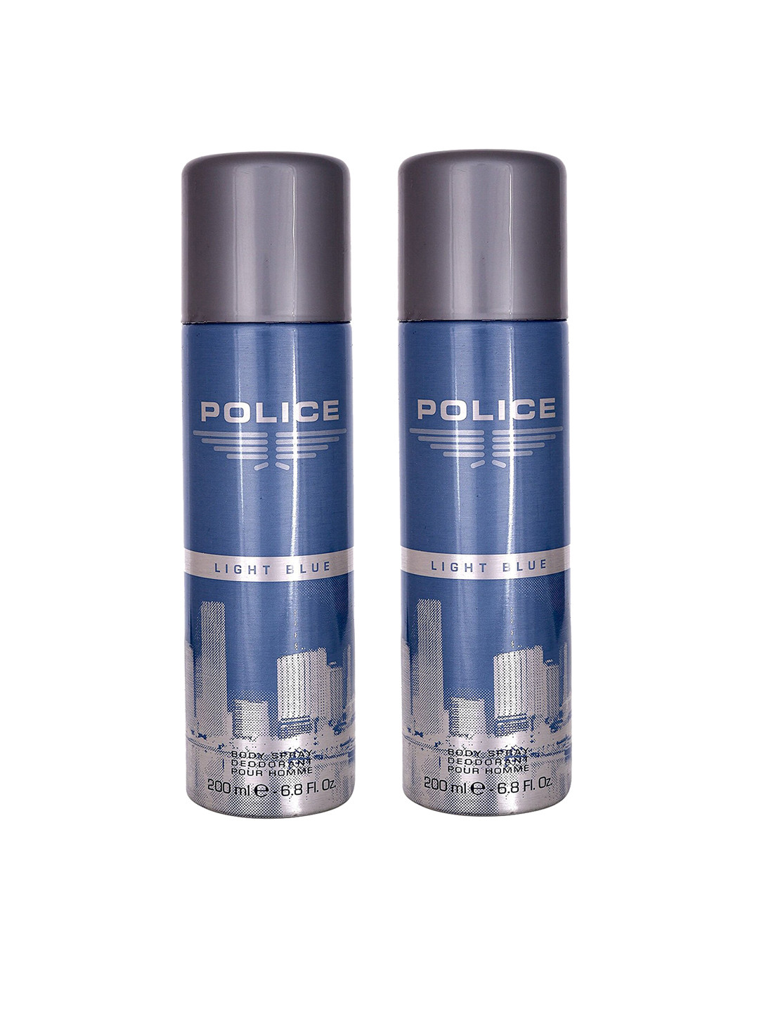 Police Men Set of 2 Light Blue Deodorant Body Spray - 200 ml Each