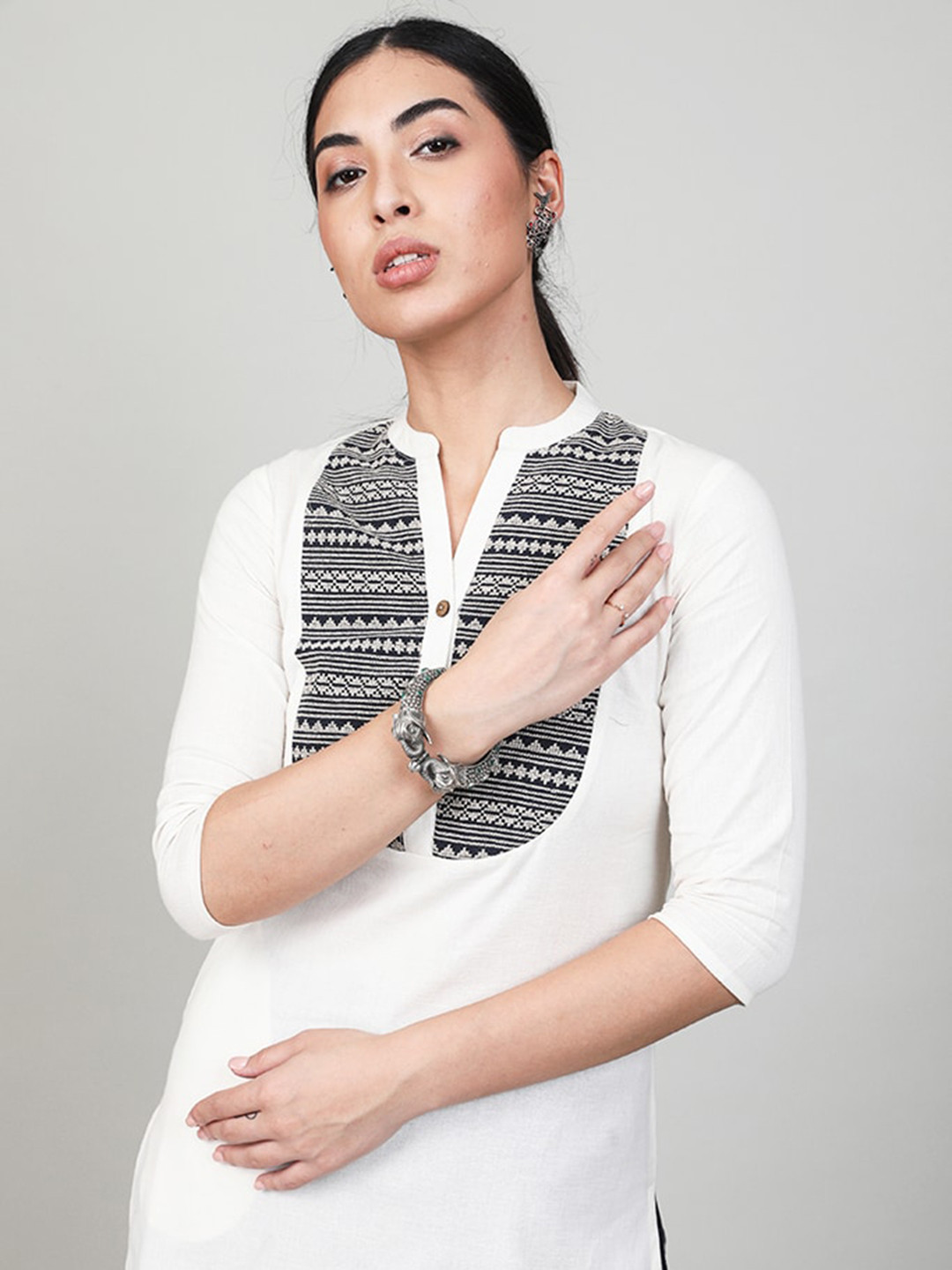 BARARA ETHNIC Women Yoke Design Pure Cotton Kurta