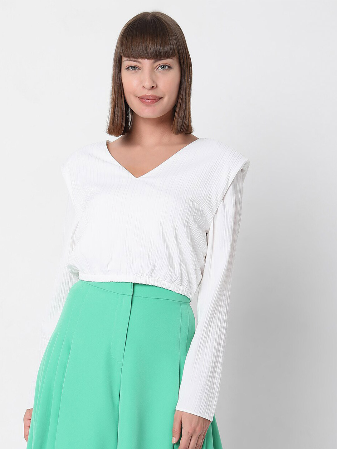 Vero Moda Women's  White Striped Top