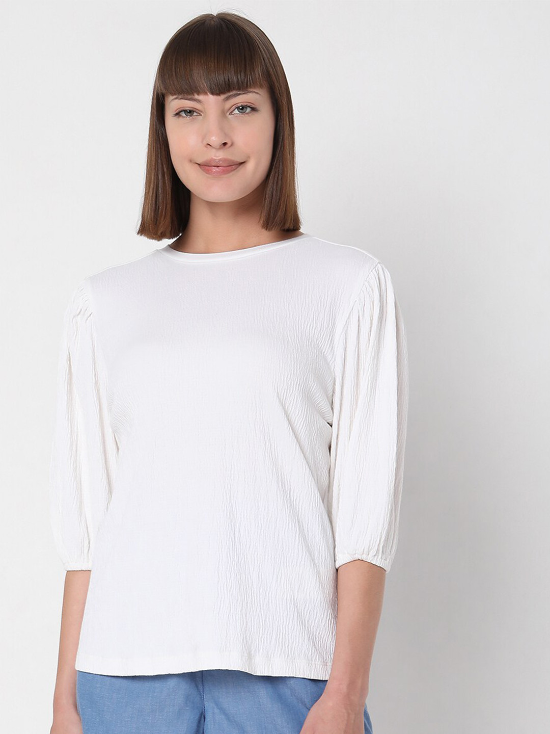 Vero Moda White Styled Back Top