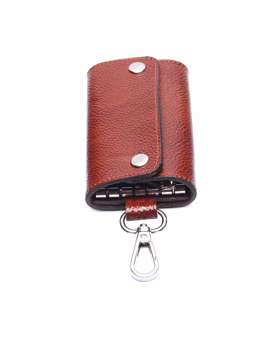 Instabuyz Brown Textured Leather Keychain