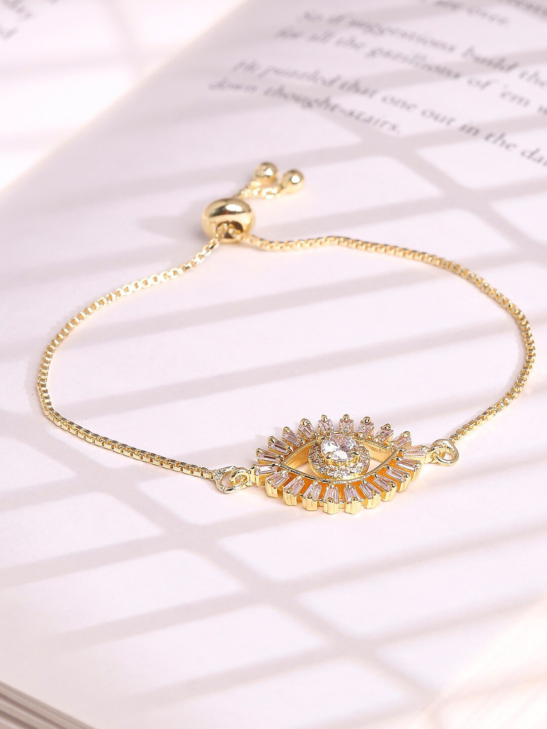 HOT AND BOLD Women Gold-Plated & White Brass Charm Bracelet