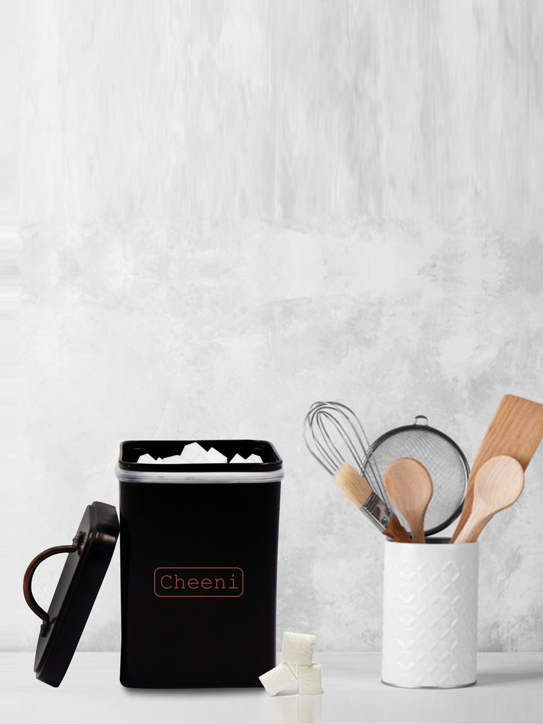 Market99 Black Stainless Steel Clip-On Jar