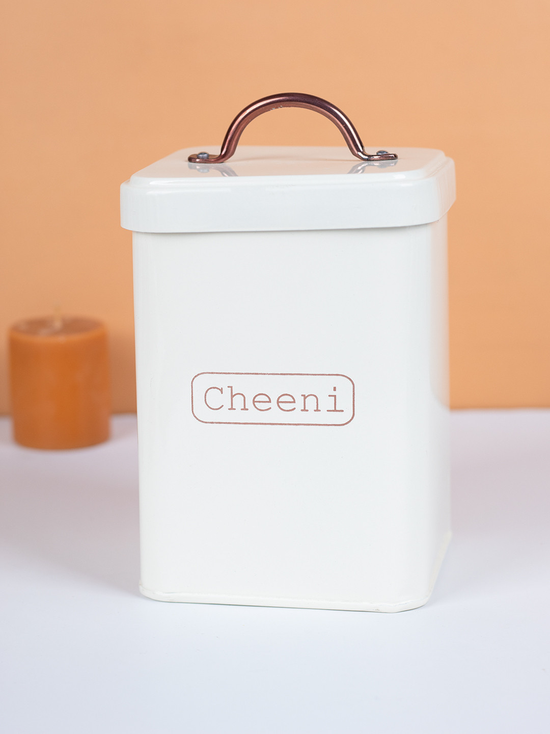 Market99 off White Typography Stainless Steel Clip-On Jar