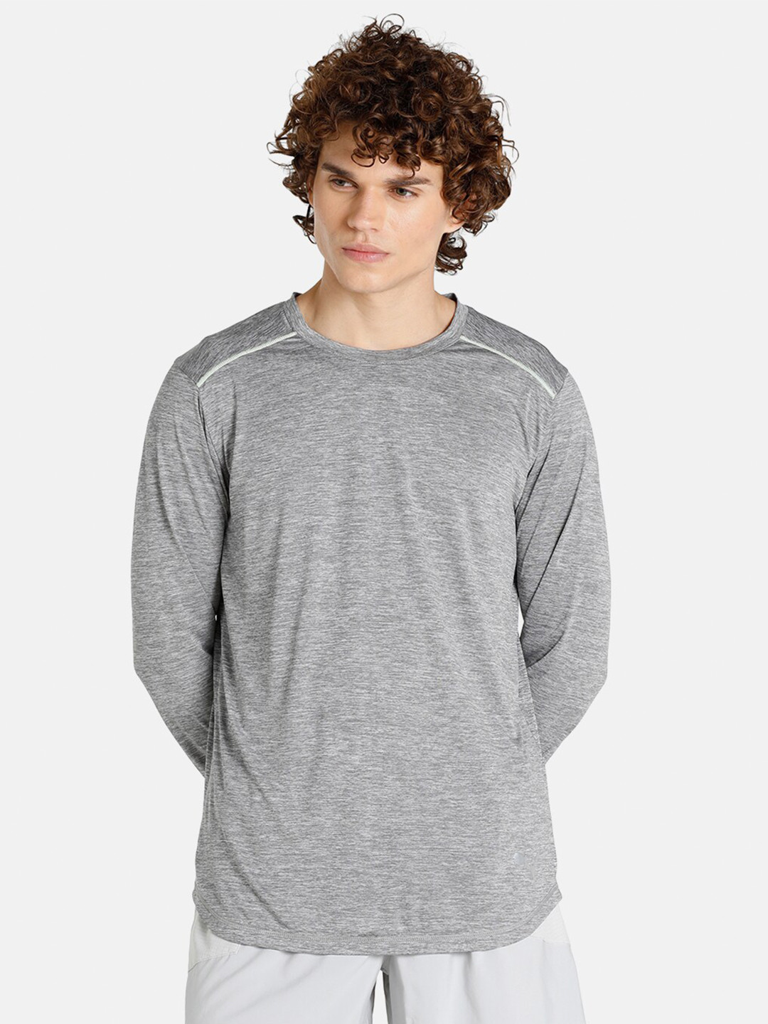 Puma Men Grey Solid RUN LS M Running T-shirt