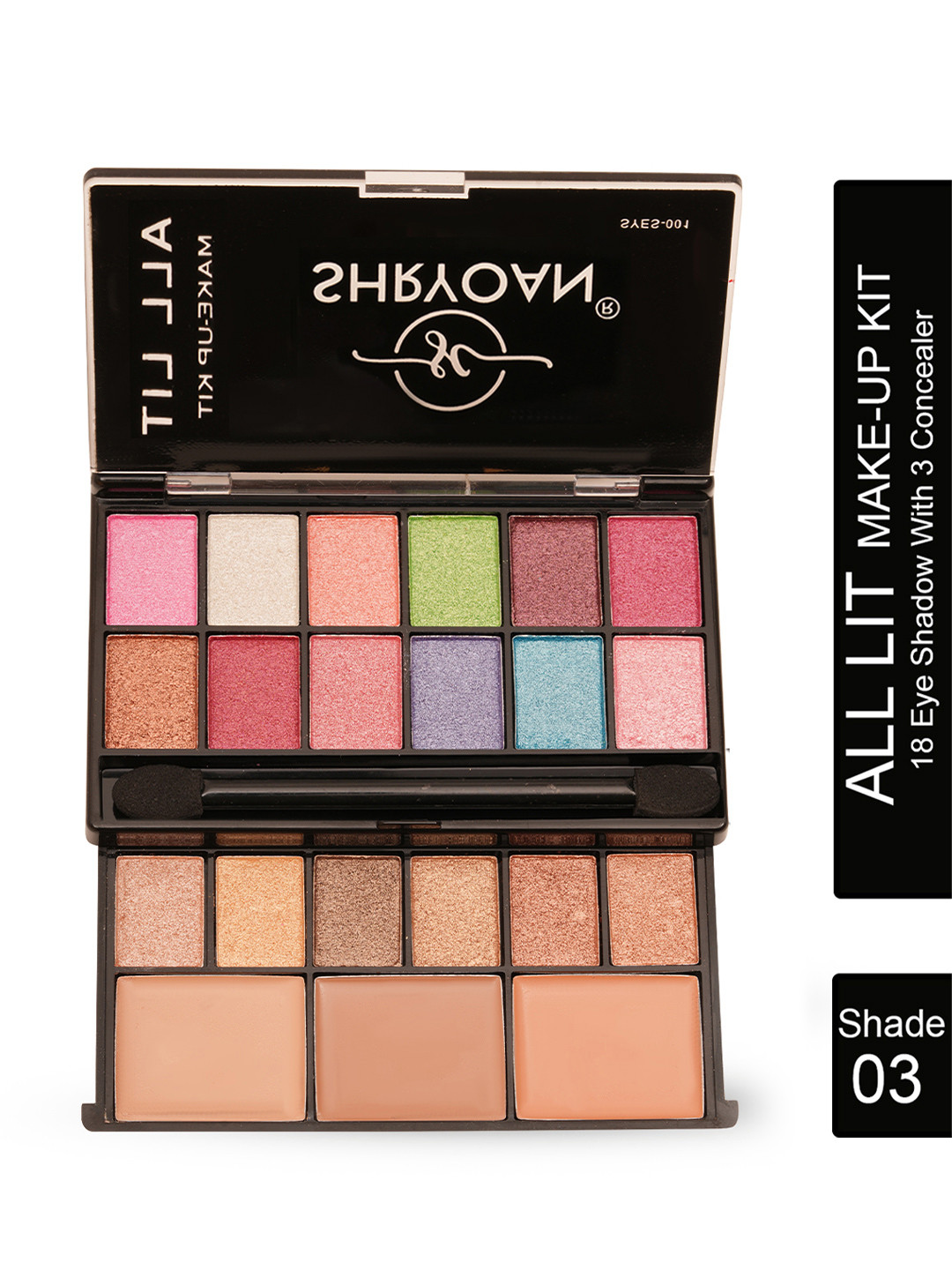 SHRYOAN All Lit Make-up Kit With 18 Eyeshadow & 3 Highlighter Palette 20g - Shade 03