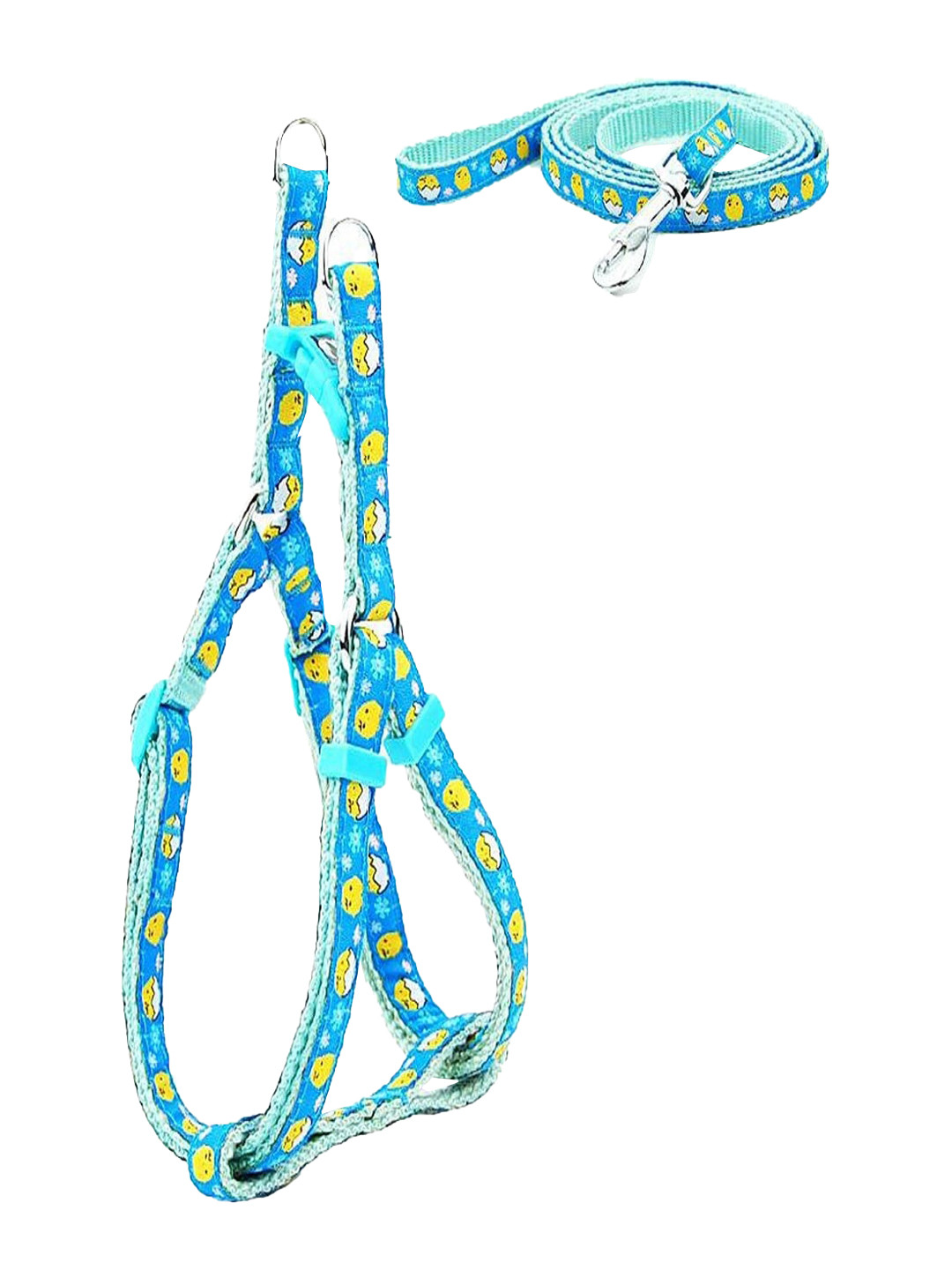 PAWCHIE Blue & Yellow Printed Vest Harness With Leash