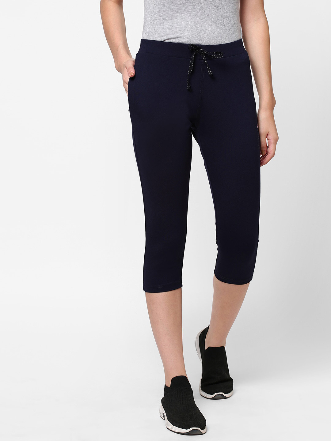 Sweet Dreams Navy Blue Slim Fit Capris