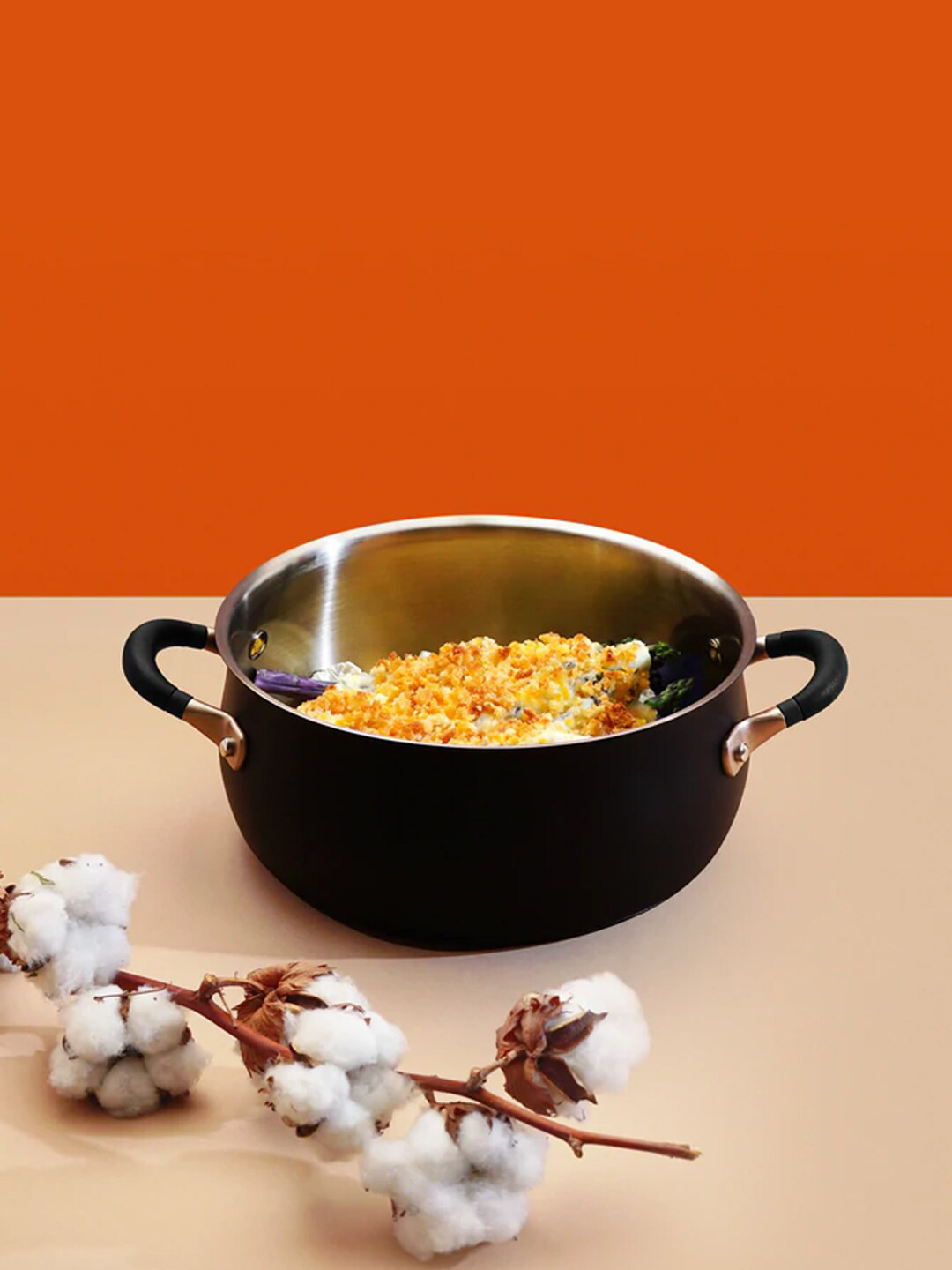 MEYER Accent Series Black Stainless Steel Casserole Pan