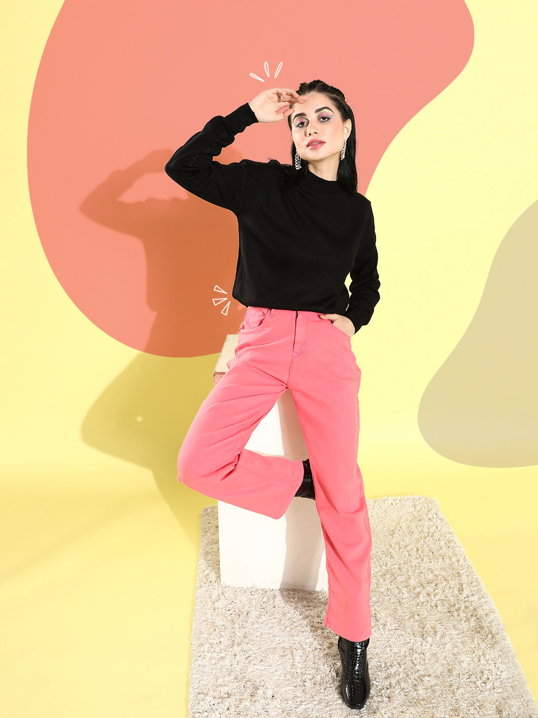 ether Women Ribbed Acrylic Pullover Sweater