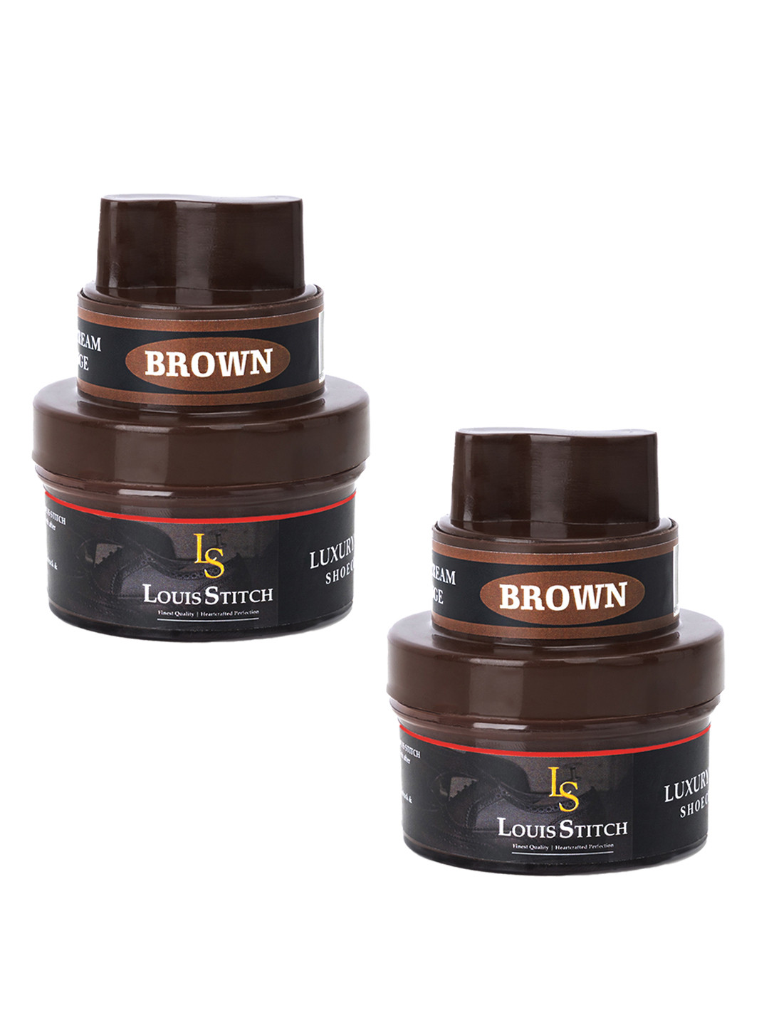 LOUIS STITCH Set Of 2 Brown Shoe Cream with Applicator