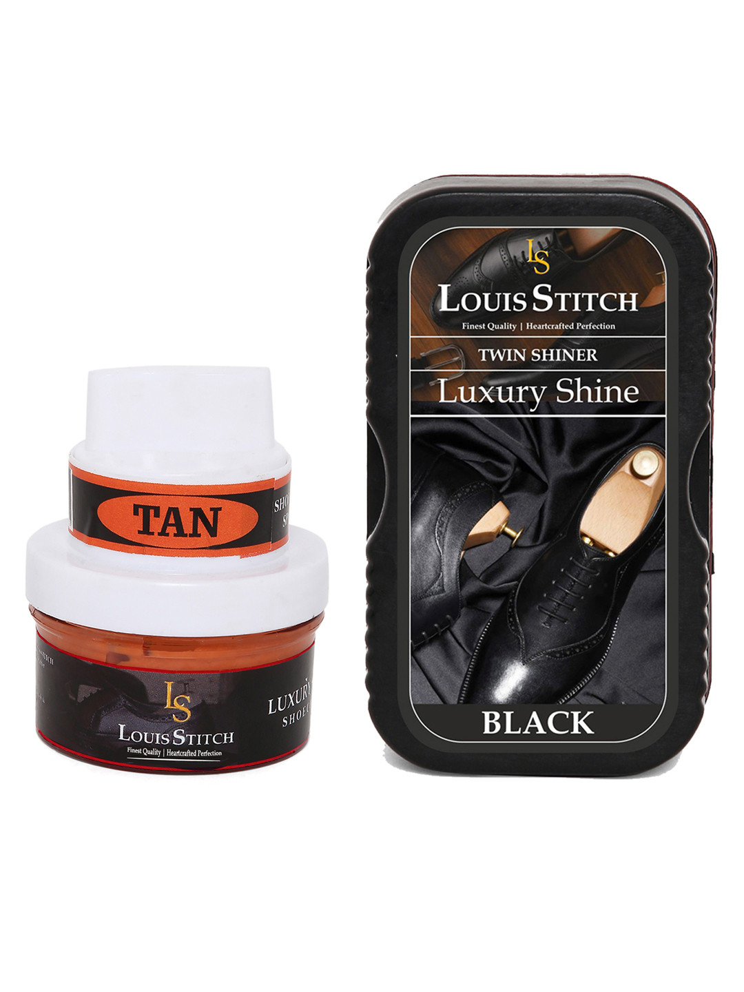 LOUIS STITCH Set Of 2 Tan Shoe Cream With Applicator & Brush