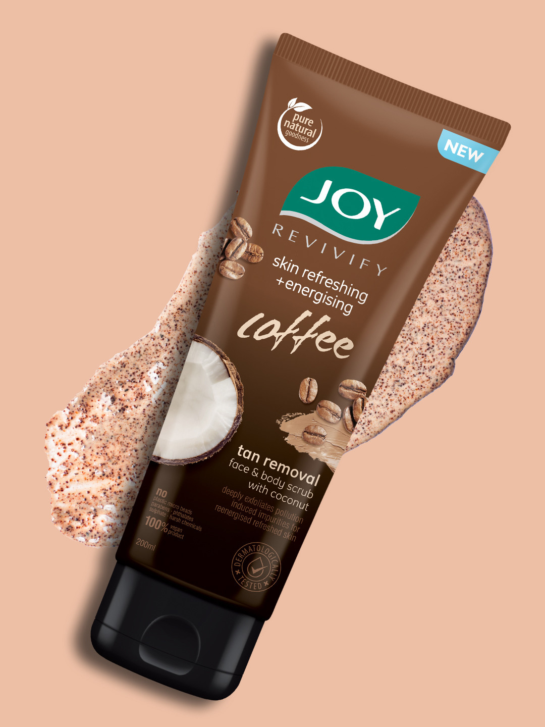 JOY Anti Pollution Exfoliating Coffee Face Scrub for Men & Women - 200 ml