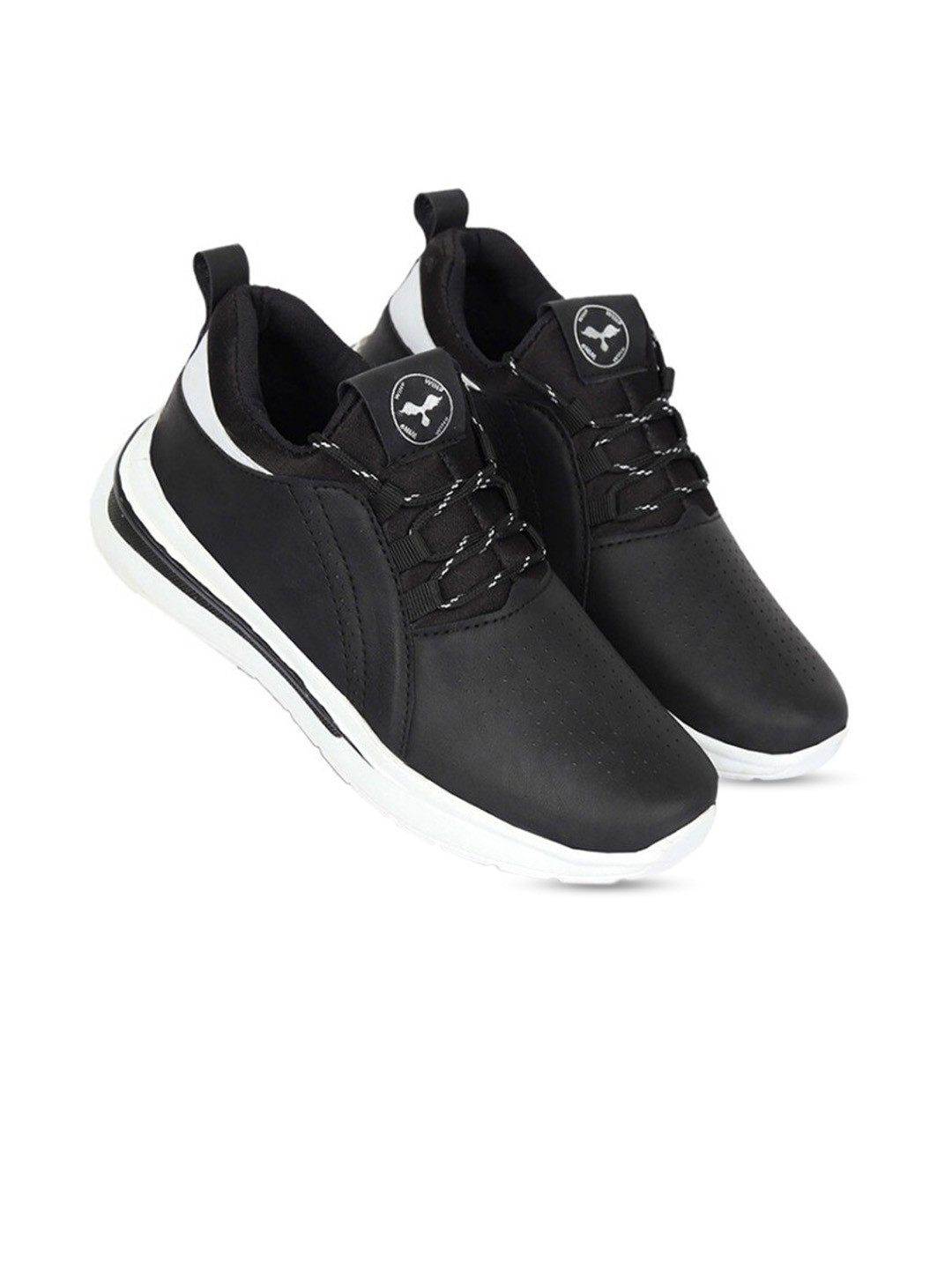WIN9 Men Black Woven Design Sneakers