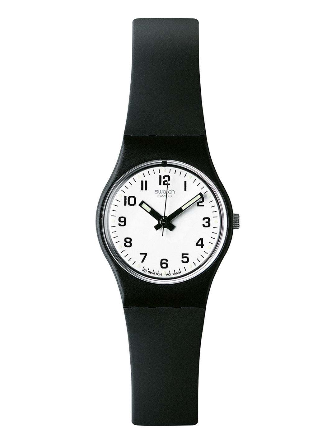 Swatch Unisex White Dial & Black Ceramic Straps Analogue Watch