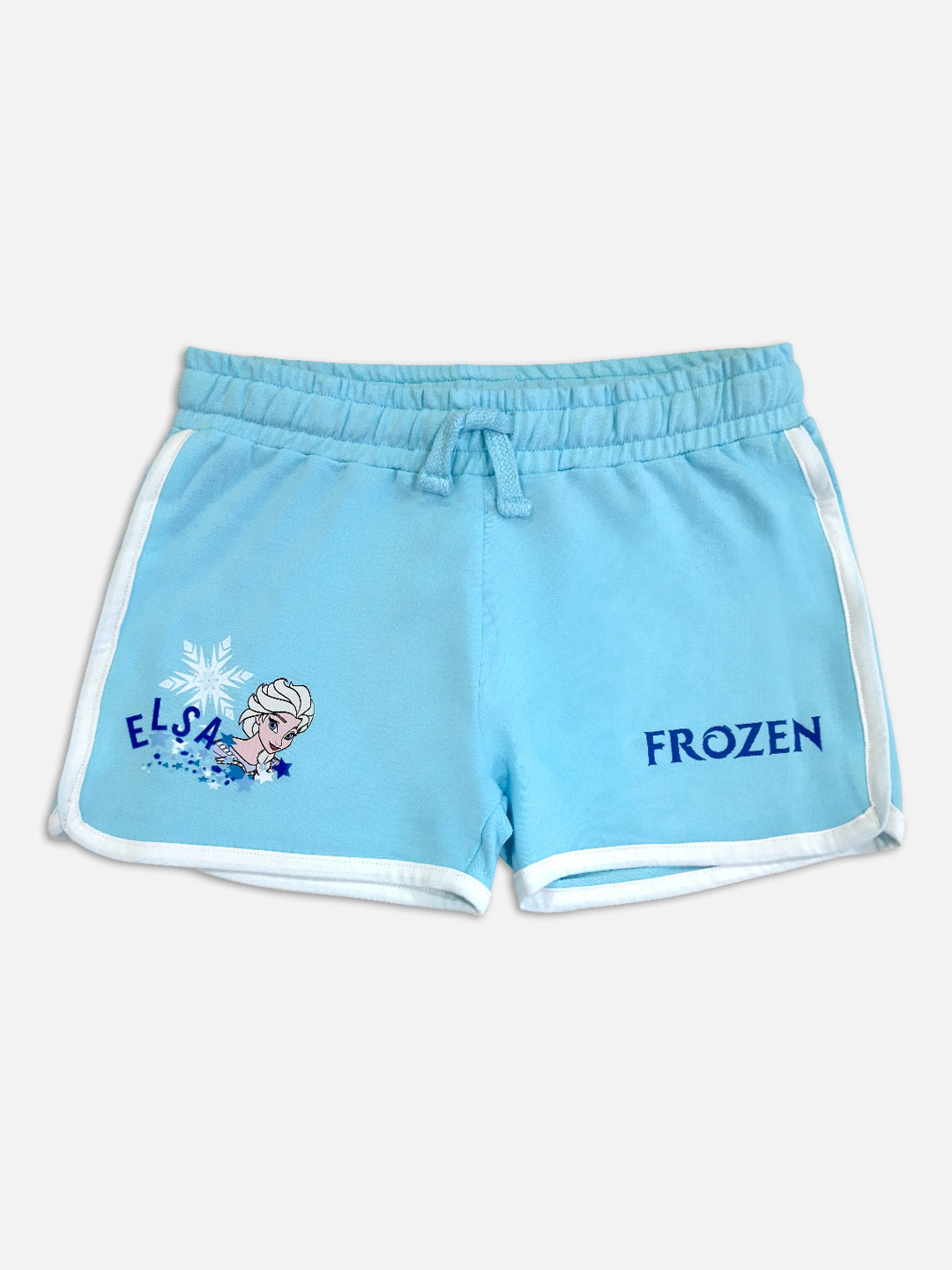 Kids Ville Girls Blue Typography Frozen Shorts