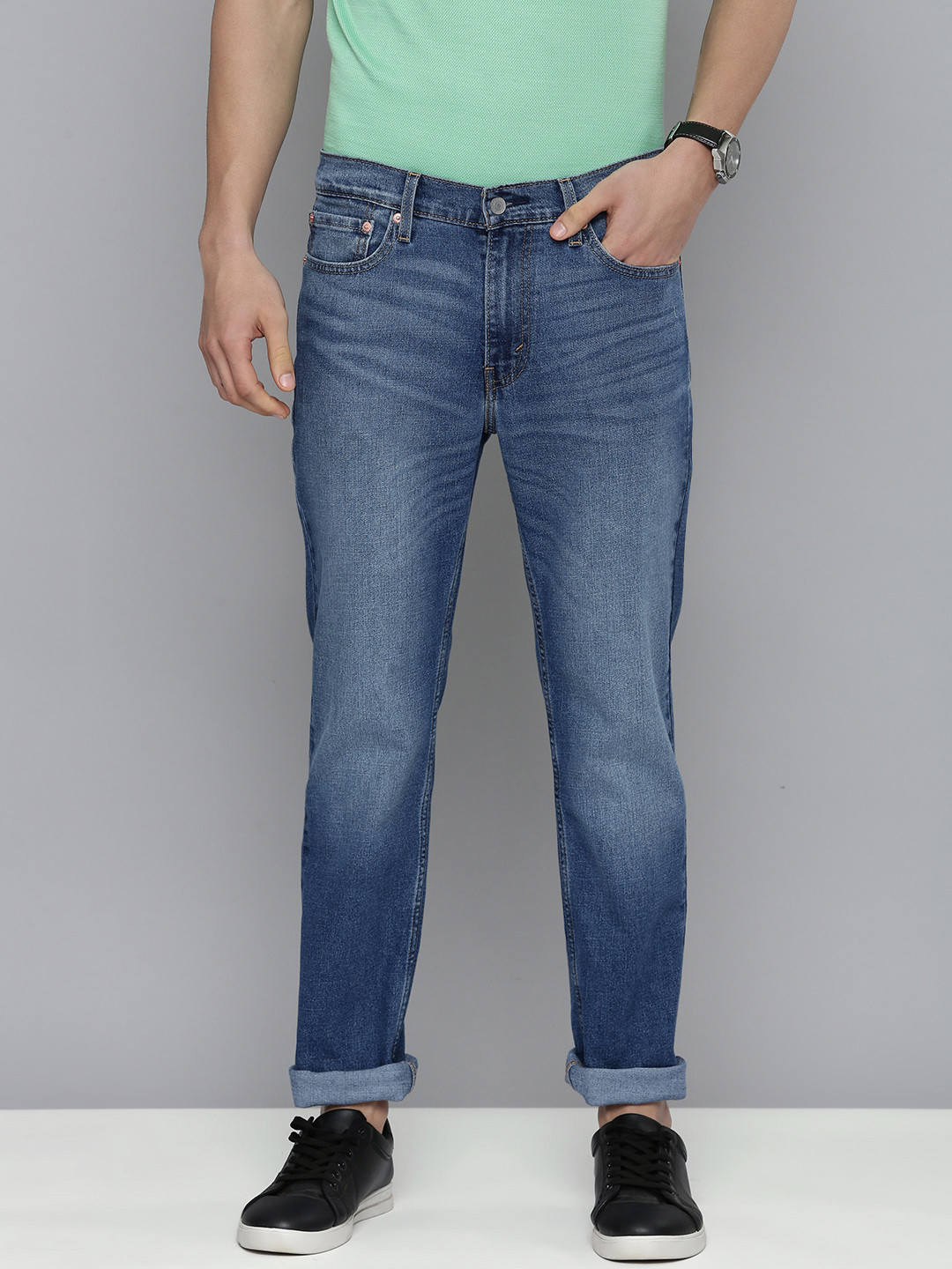 Levis Men Blue Slim Fit Light Fade Stretchable Jeans