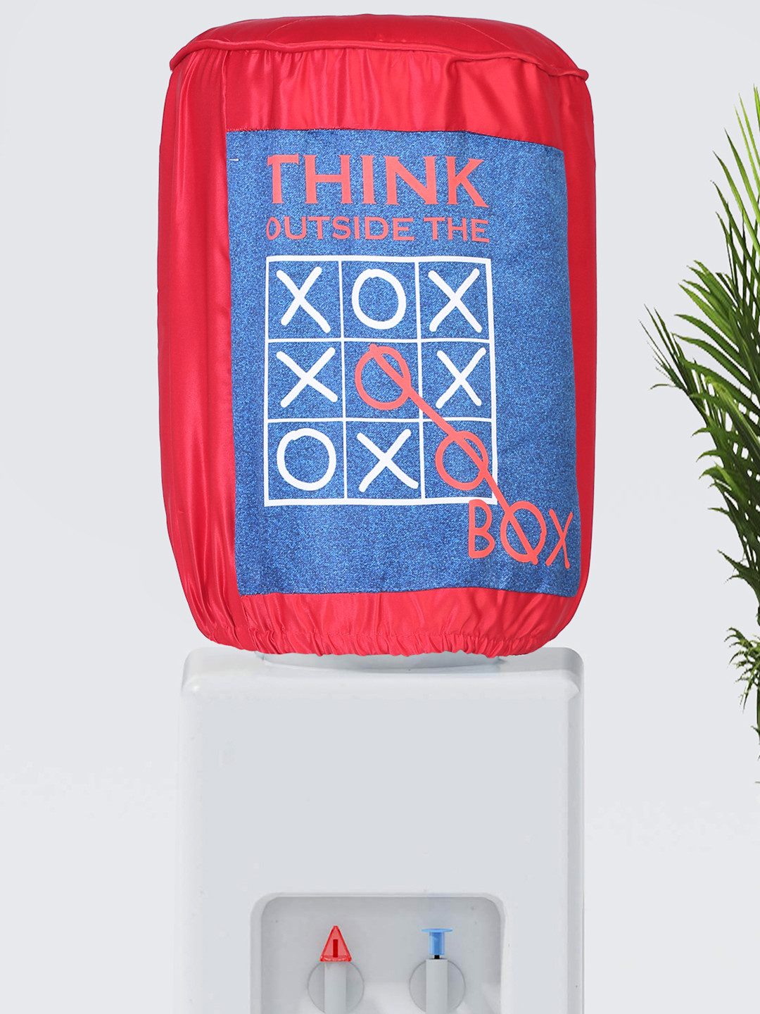 SWAYAM Red & Blue Printed Pure Cotton Water Dispenser Cover