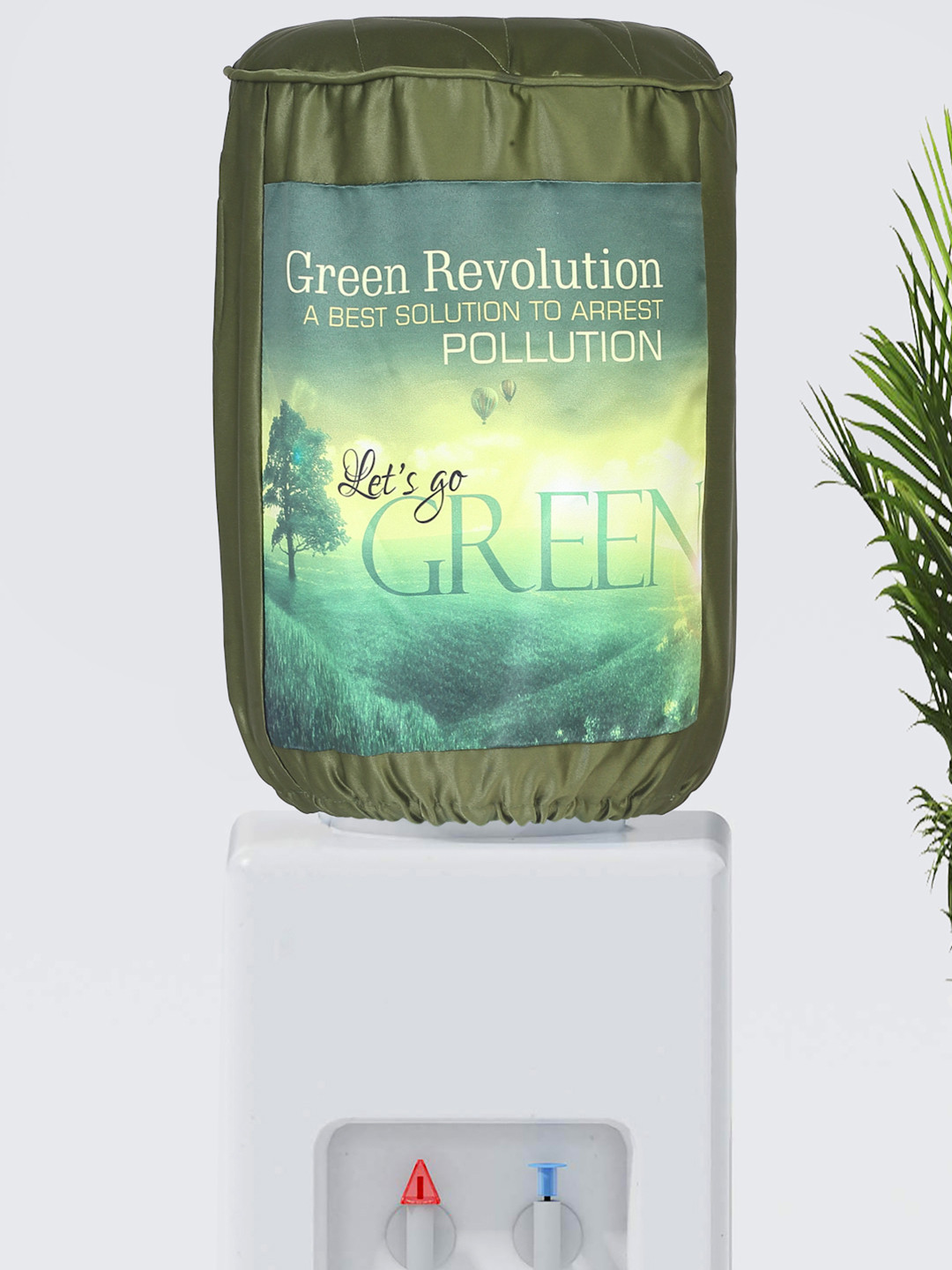 SWAYAM Green Go Green Digitally Printed Water Dispenser Cover