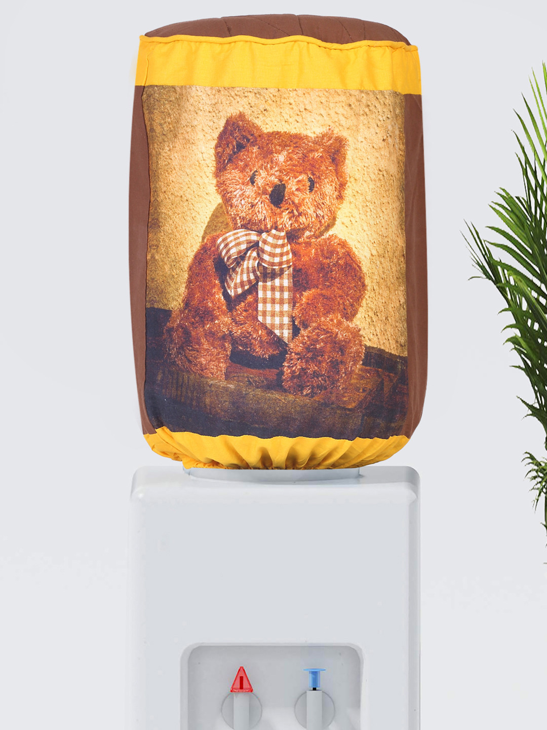 SWAYAM Yellow & Brown Digitally Printed Water Dispenser Cover