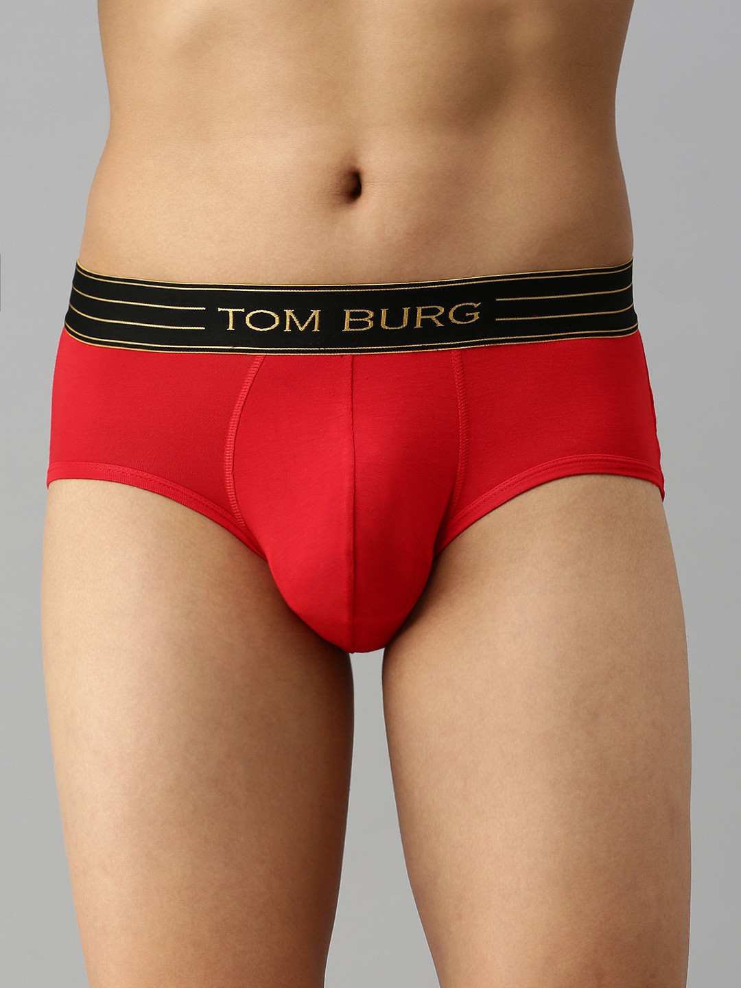 TOM BURG Men Red Solid Briefs 3011