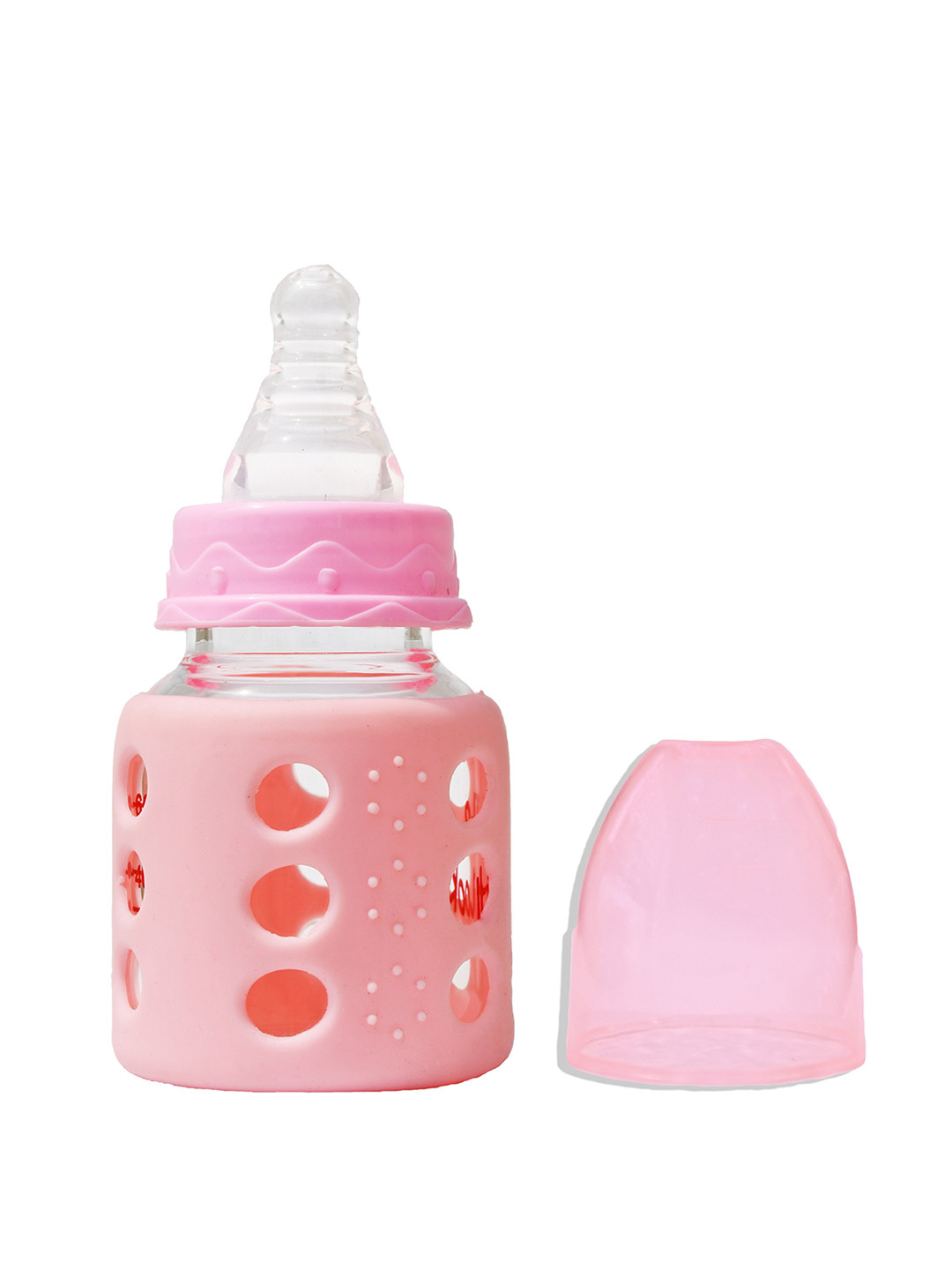 The Little Lookers Pink Borosilicate Glass Feeding Bottle