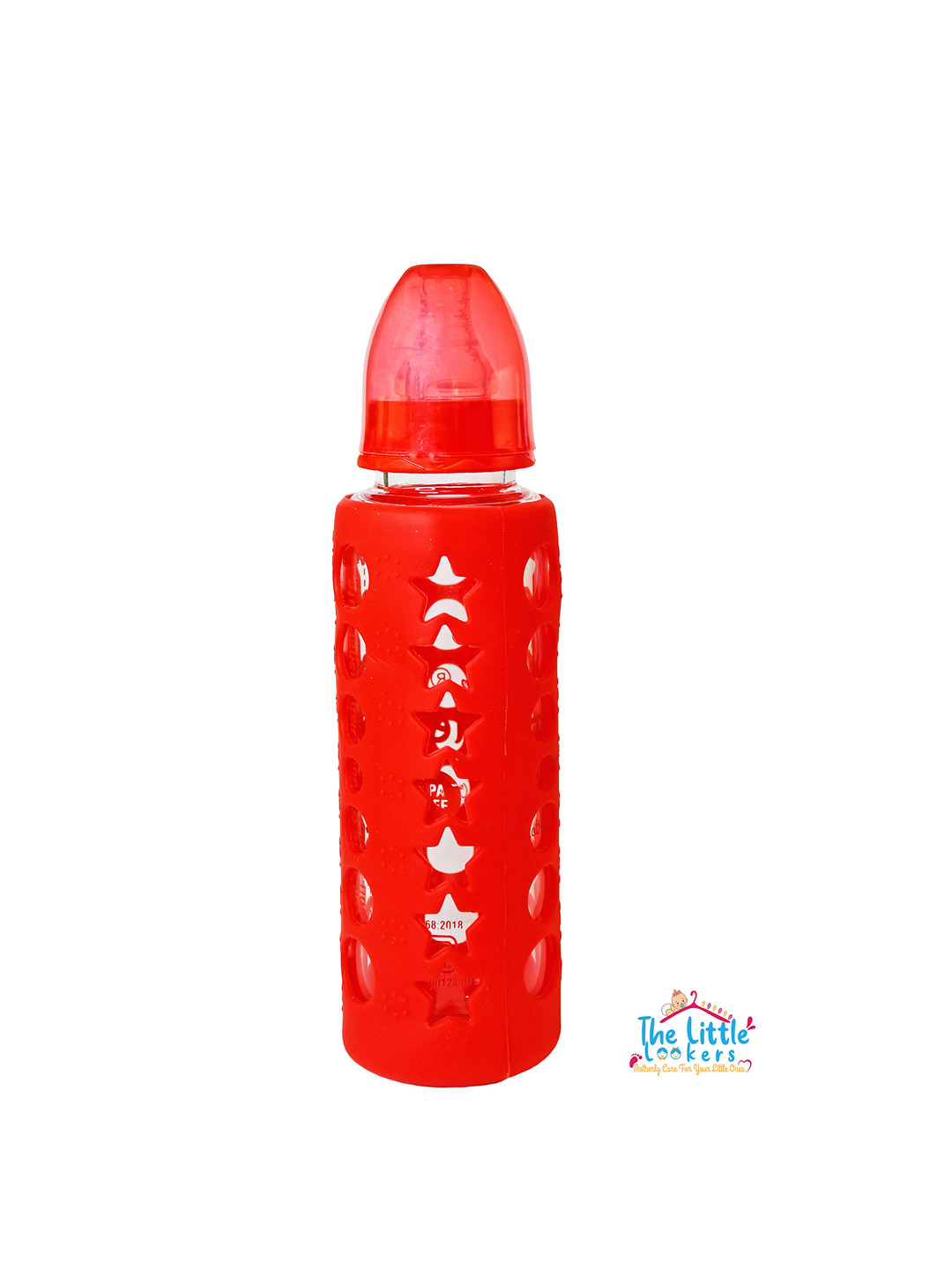The Little Lookers Red Borosilicate Feeding Bottle With Anti Colic Nipple