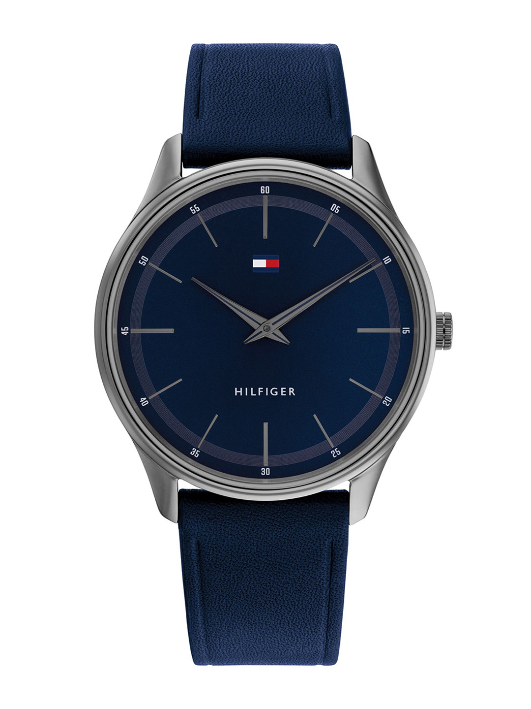 Tommy Hilfiger Men Patterned Dial & Leather Bracelet Style Straps Digital Watch TH1710467