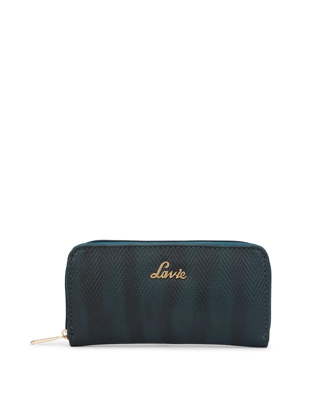 Lavie Herry Pro Women Green Textured Zip Around Wallet