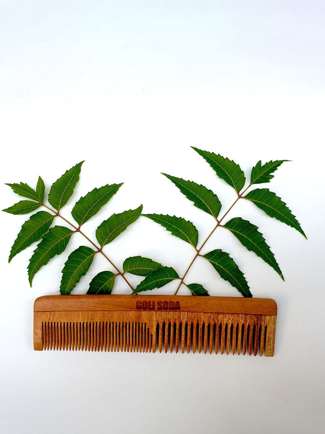 GOLI SODA Neem Wood Double Tooth Comb - Brown