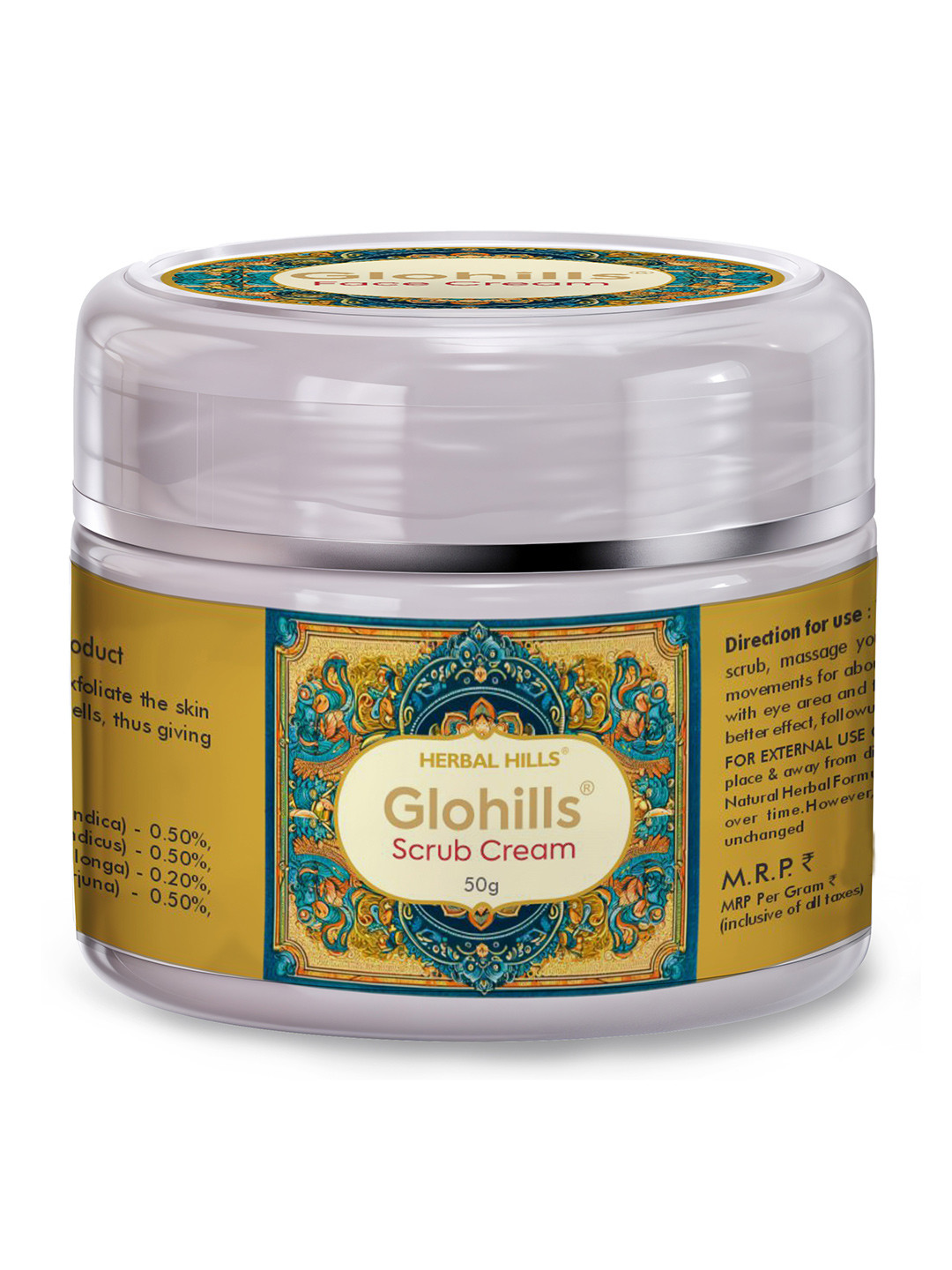 Herbal Hills Glohills Scrub Cream with Walnut & Sariva - 50g