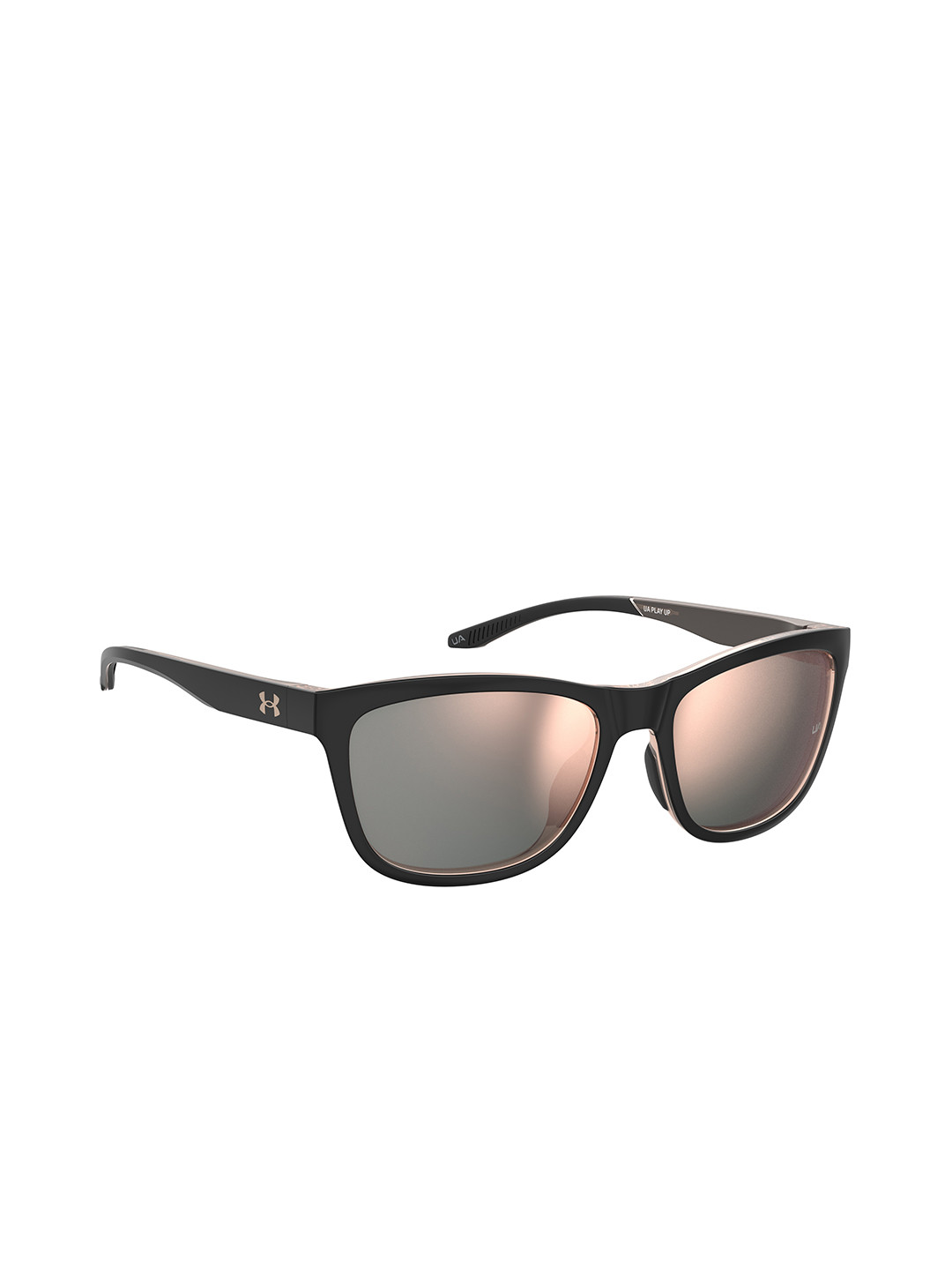 UNDER ARMOUR Women Gold Lens & Black Square Sunglasses UV Protected Lens 2047633H2550J