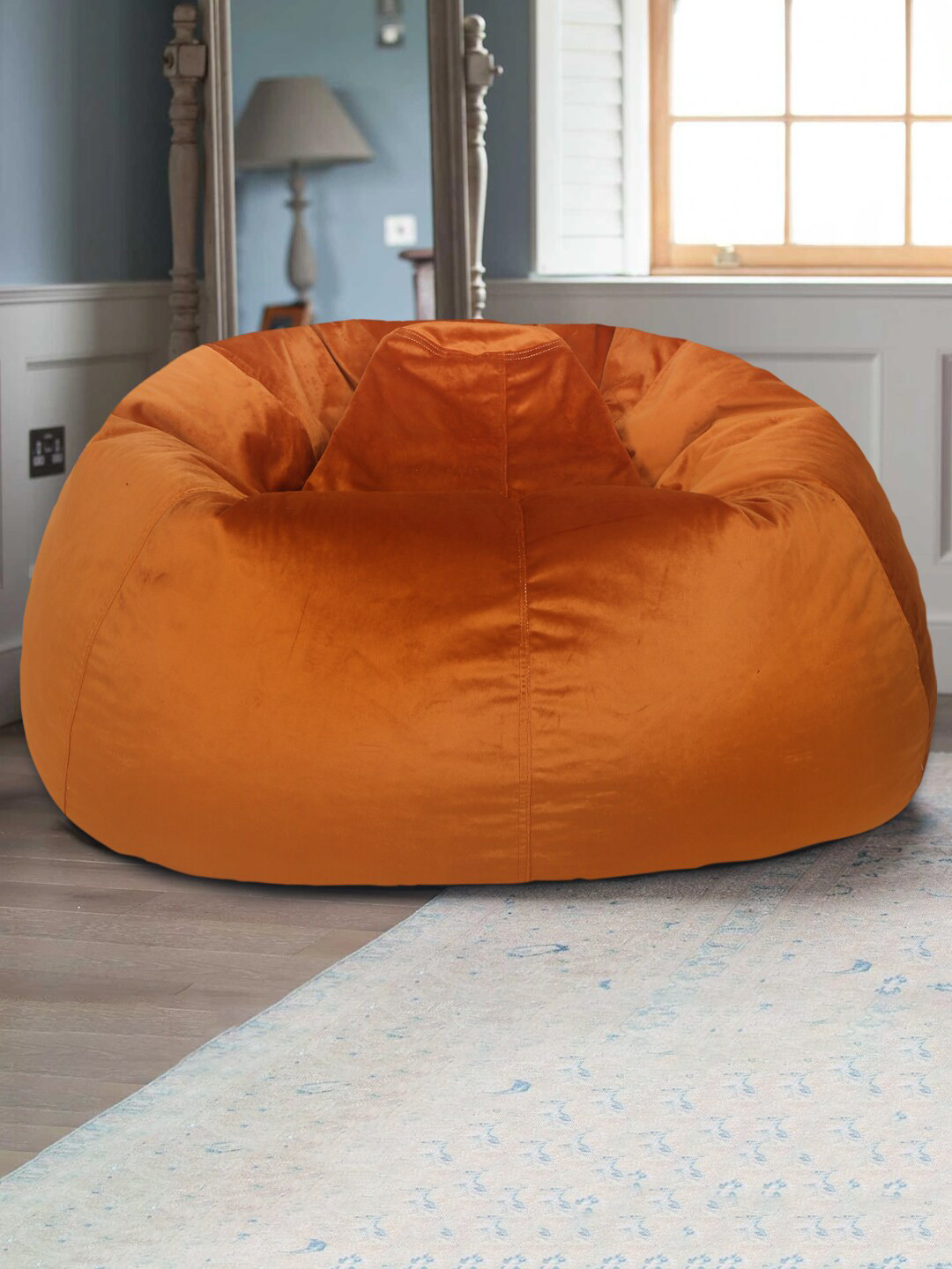 eyda Copper-Coloured Velvet Bean Bag Cover