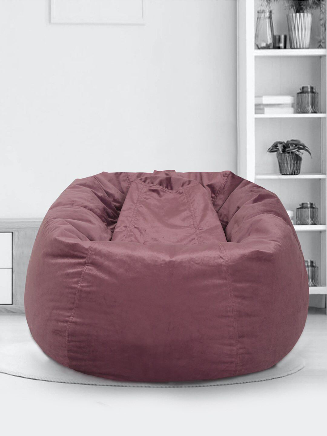 eyda Purple Solid Velvet XXL Bean Bag Cover