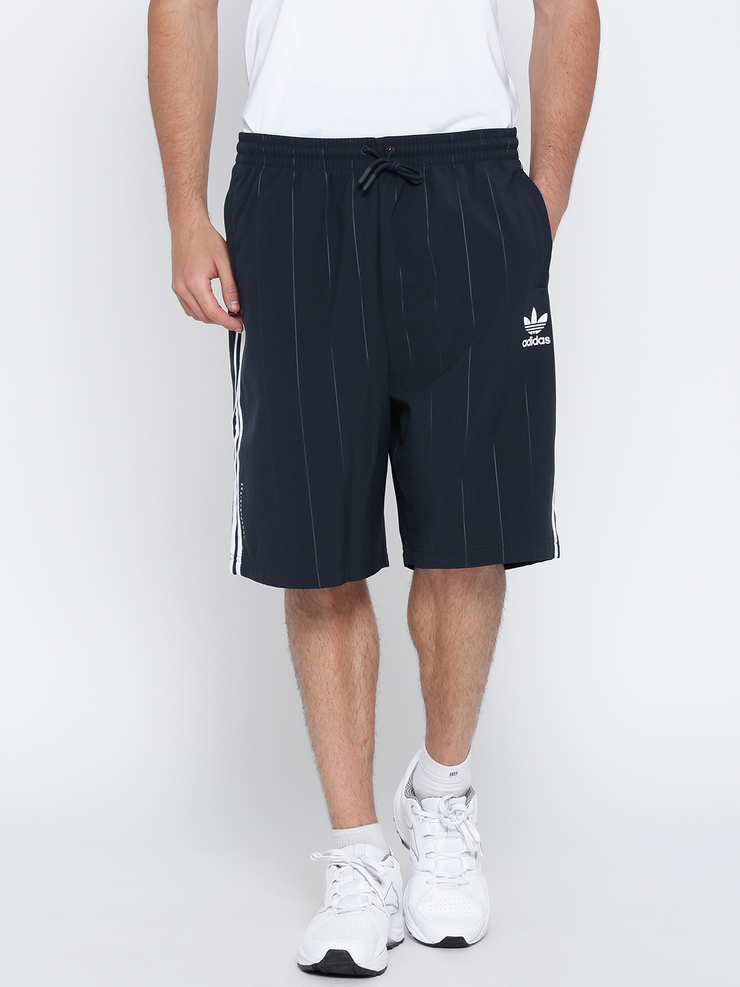 ADIDAS Originals Men Navy TKO Self Striped Sports Shorts
