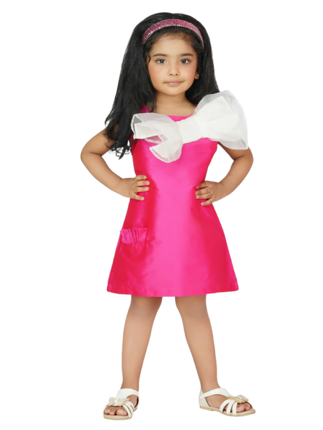 Dress My Angel Girls Pink A-Line Bow Party Dresses