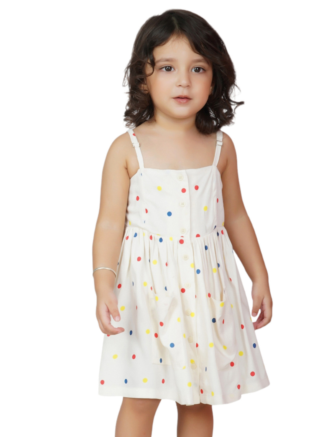 Dress My Angel White & Multicoloured Smocked Dresses