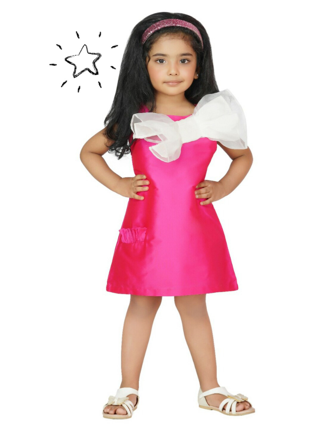 Dress My Angel Pink & White A-Line Dresses