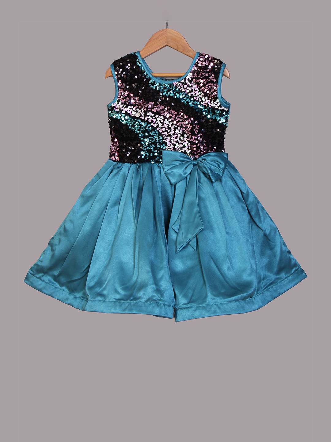 Enfance Blue Embellished Satin Dress