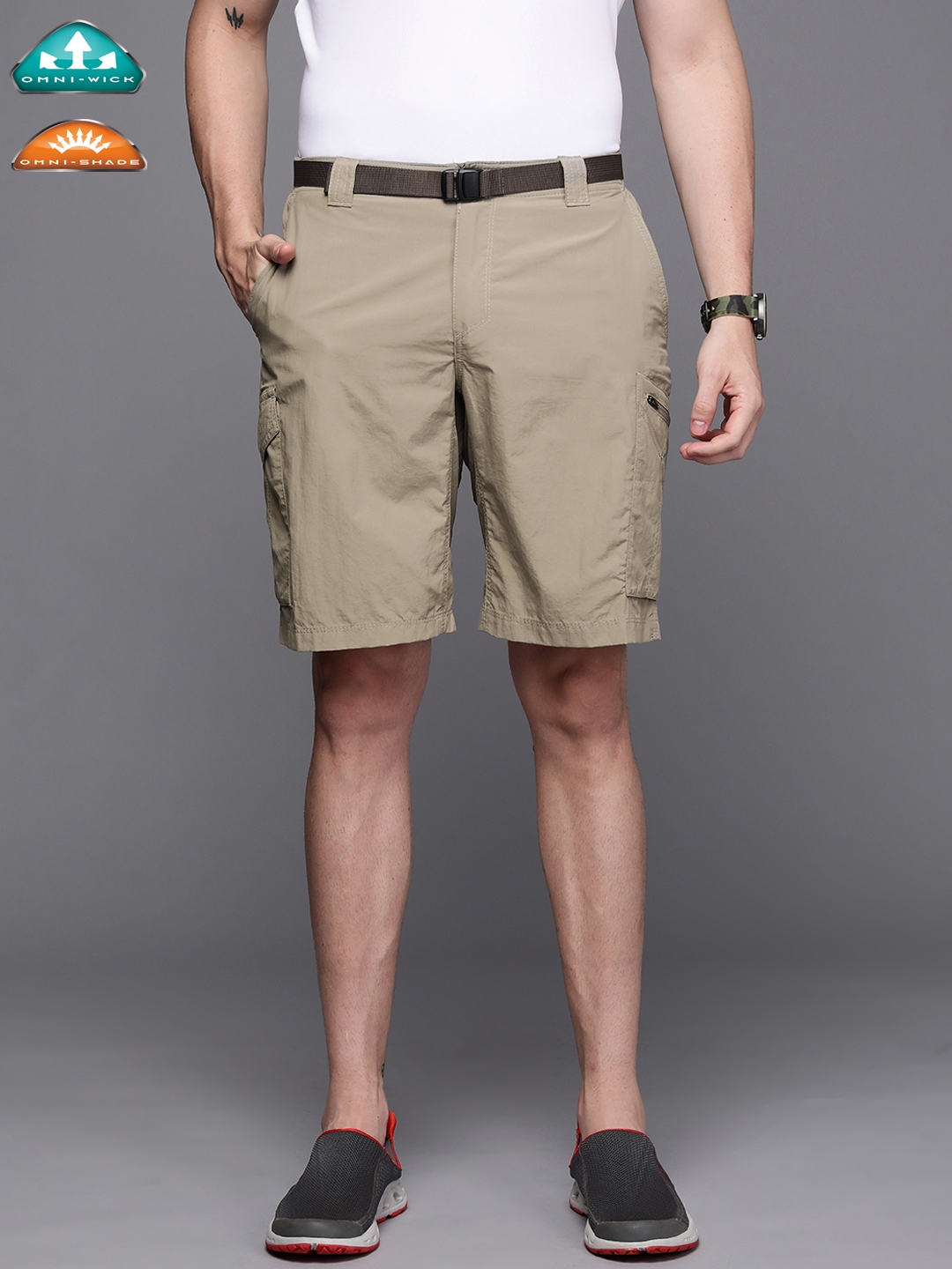 Buy Columbia Men Khaki Solid Omni Shade Omni Wick Silver Ridge Cargo Short Shorts for Men 18094530 Myntra