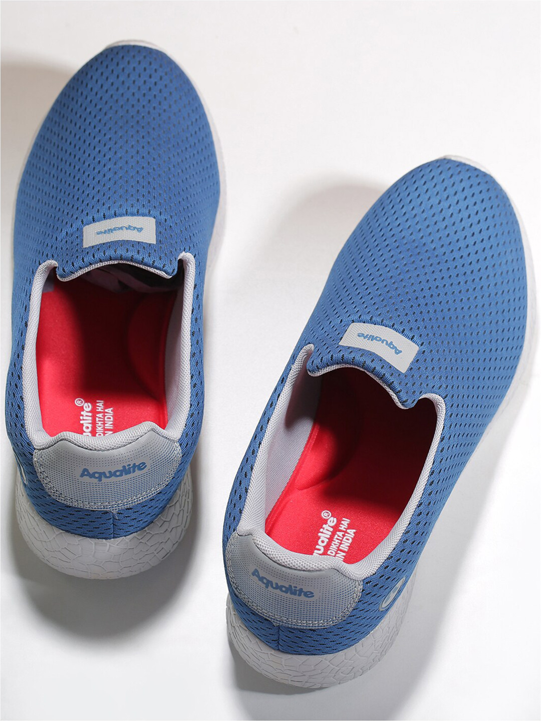 Aqualite Men Blue Mesh Walking Non-Marking Shoes