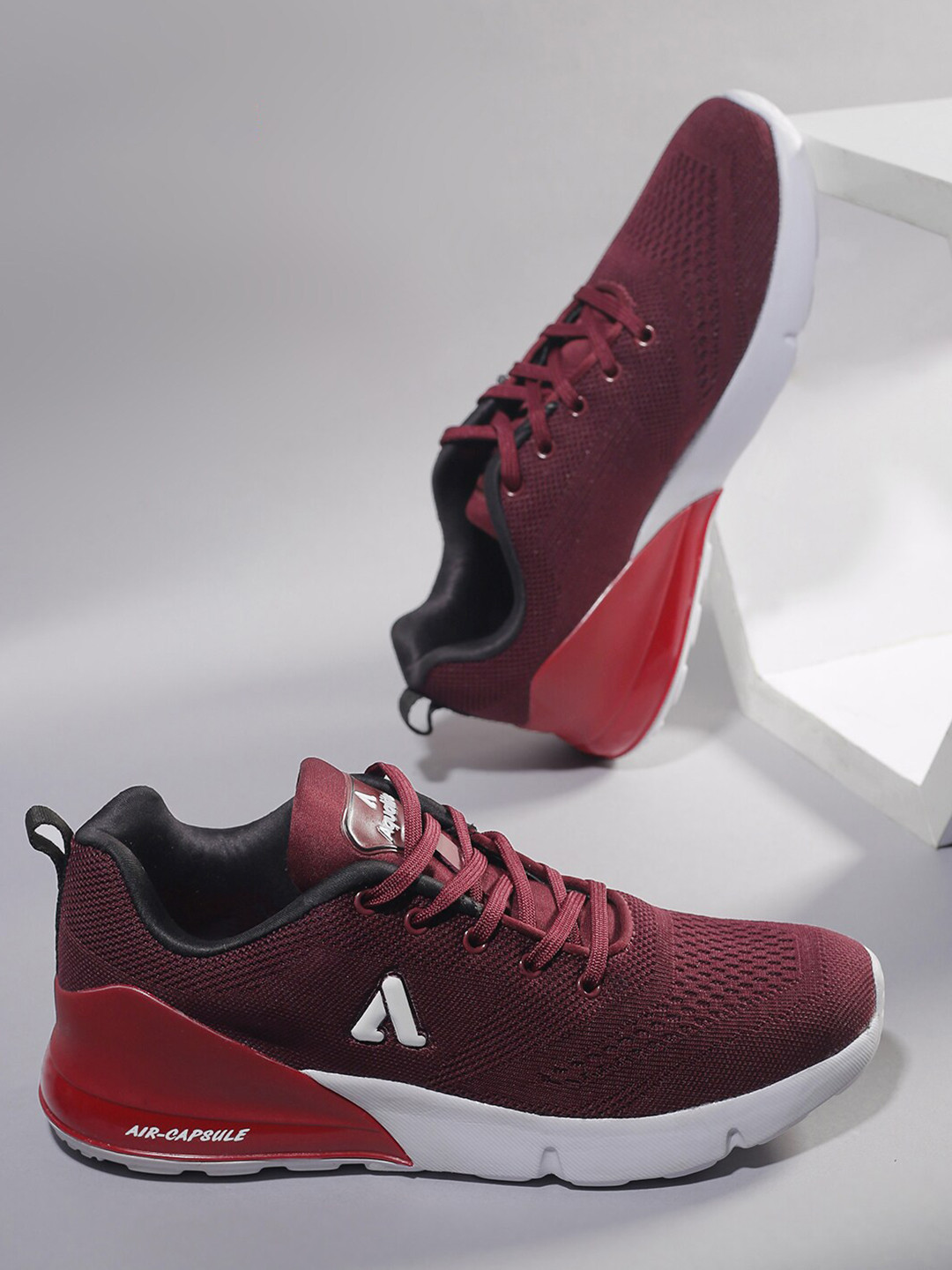 Aqualite Men Rust Brown Mesh Walking Air Non-Marking Shoes