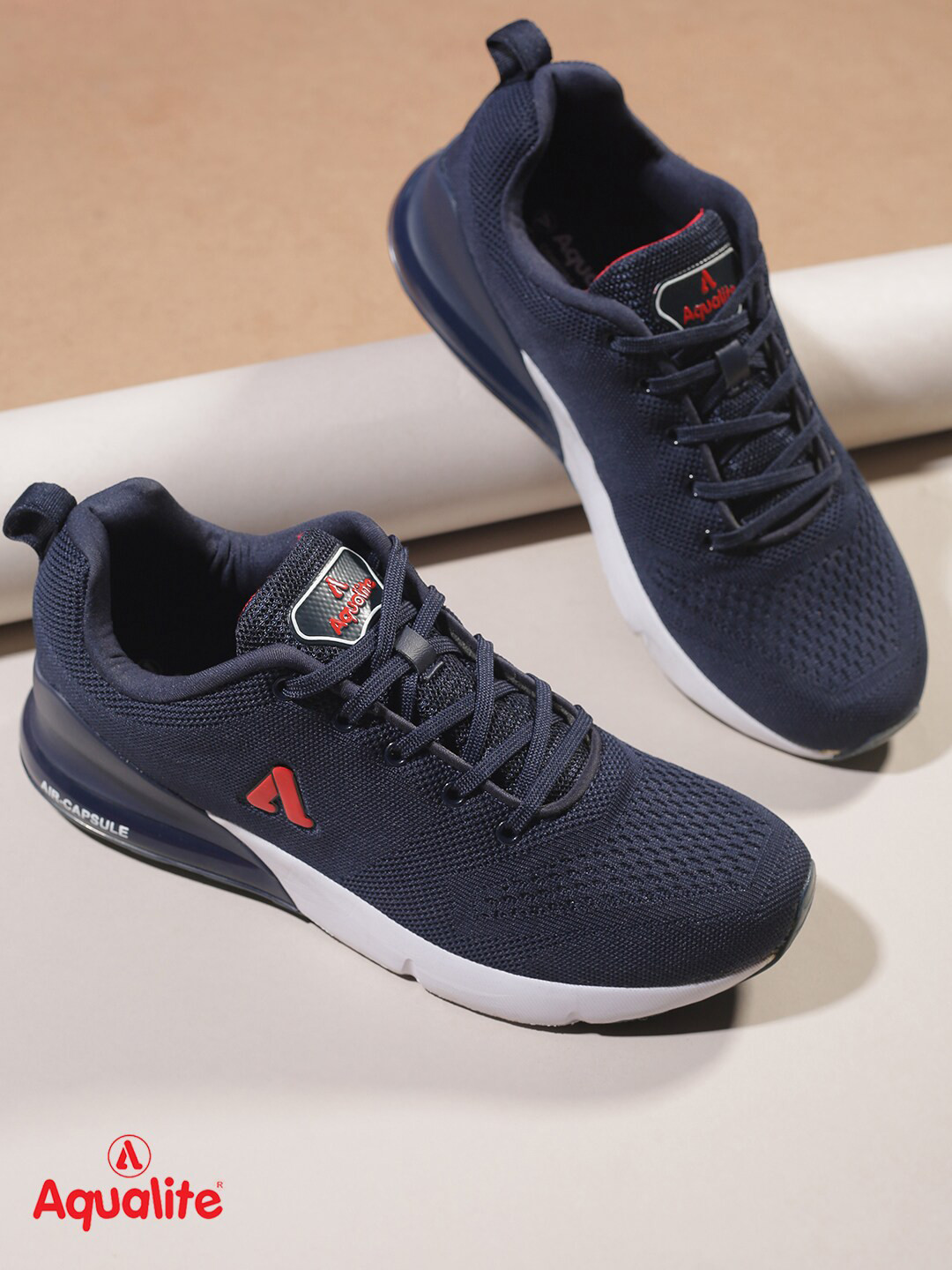Aqualite Men Blue Mesh Walking Non-Marking Shoes