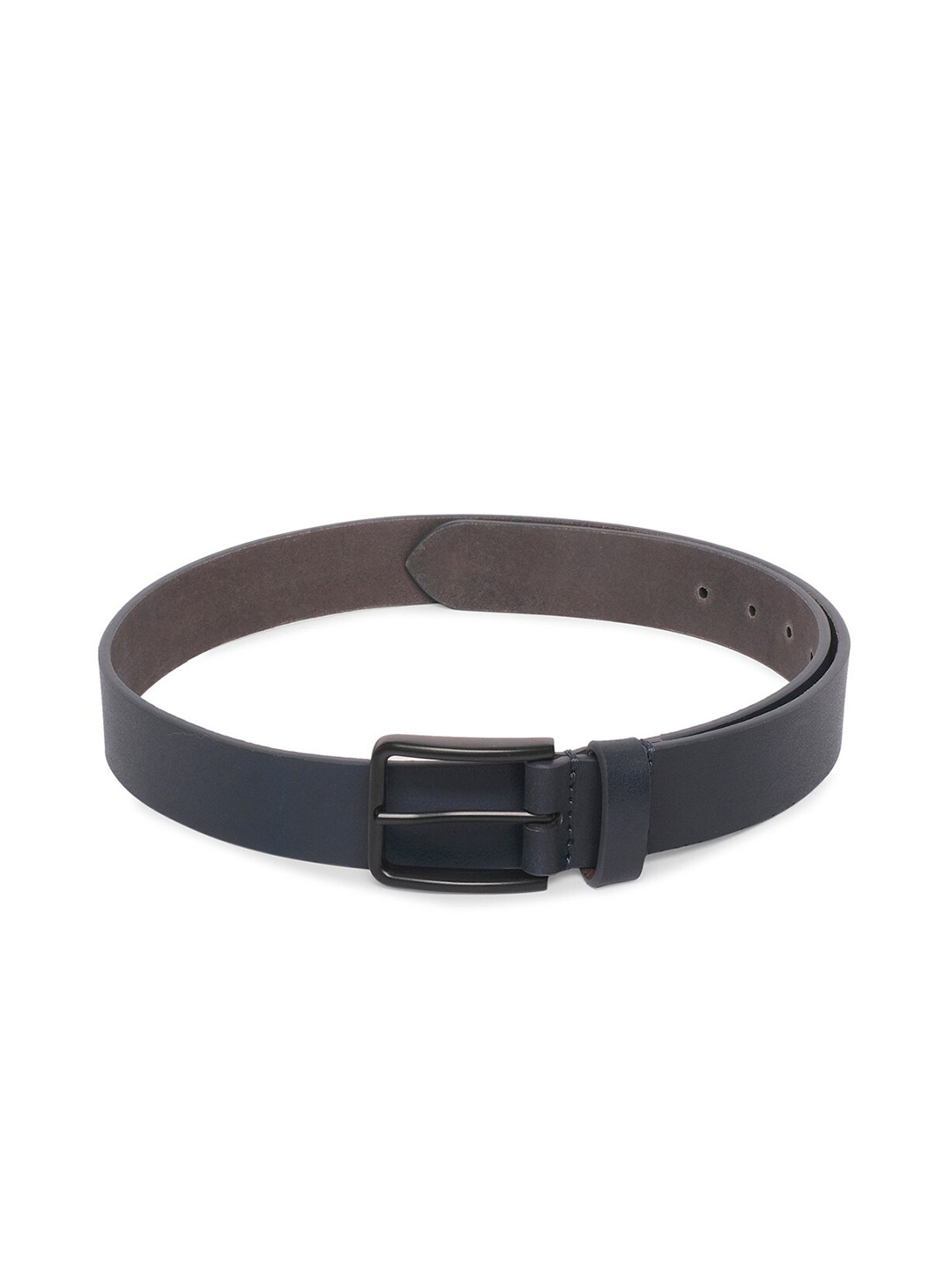 Belwaba Men Navy Blue Leather Belt