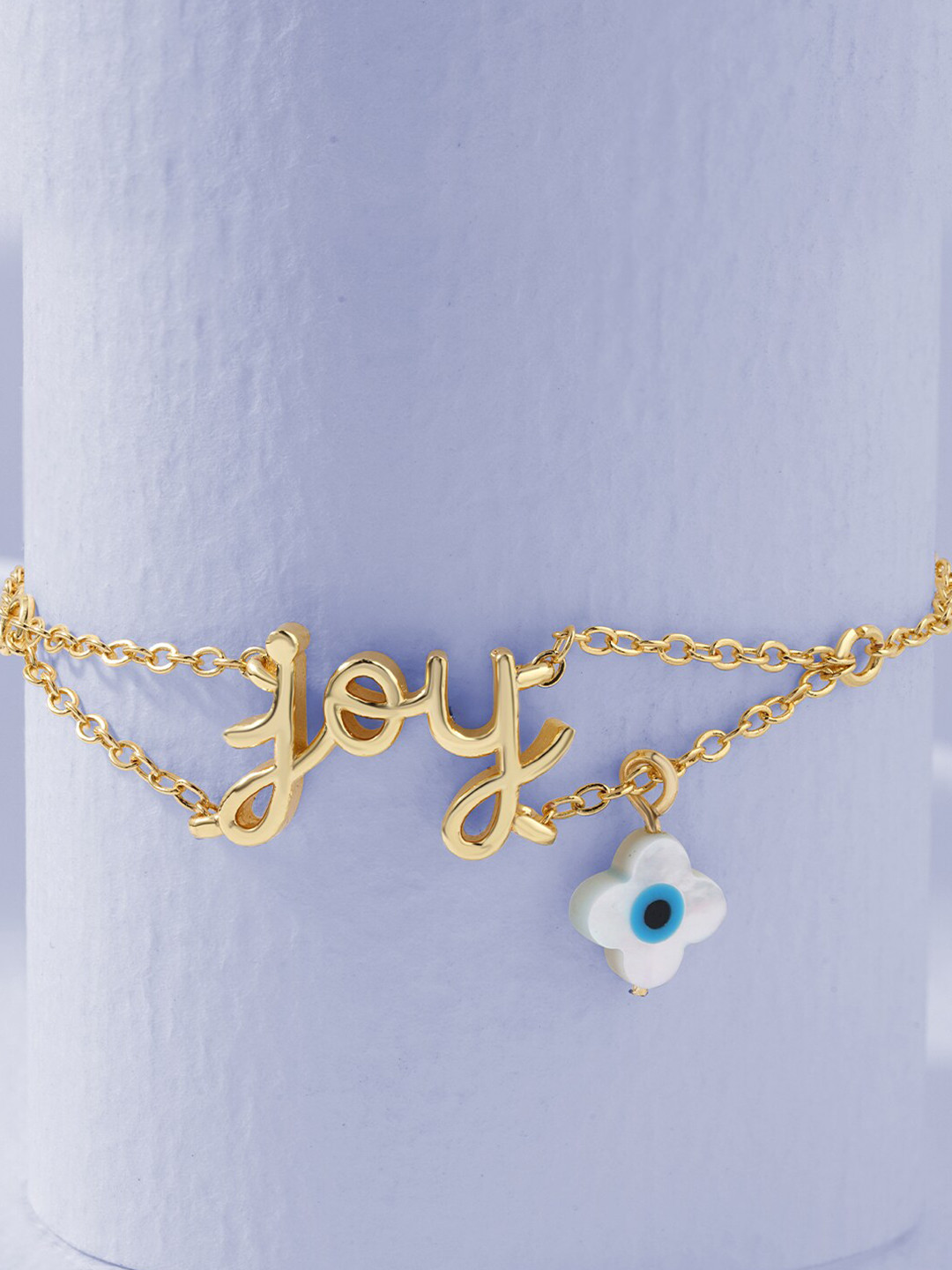 MINUTIAE Women 18K Gold-Plated & White Brass Charm Bracelet